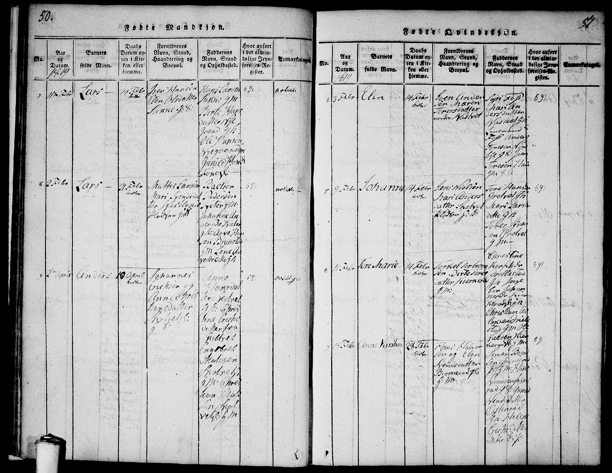 Våler prestekontor Kirkebøker, AV/SAO-A-11083/F/Fa/L0005: Parish register (official) no. I 5, 1815-1839, p. 50-51