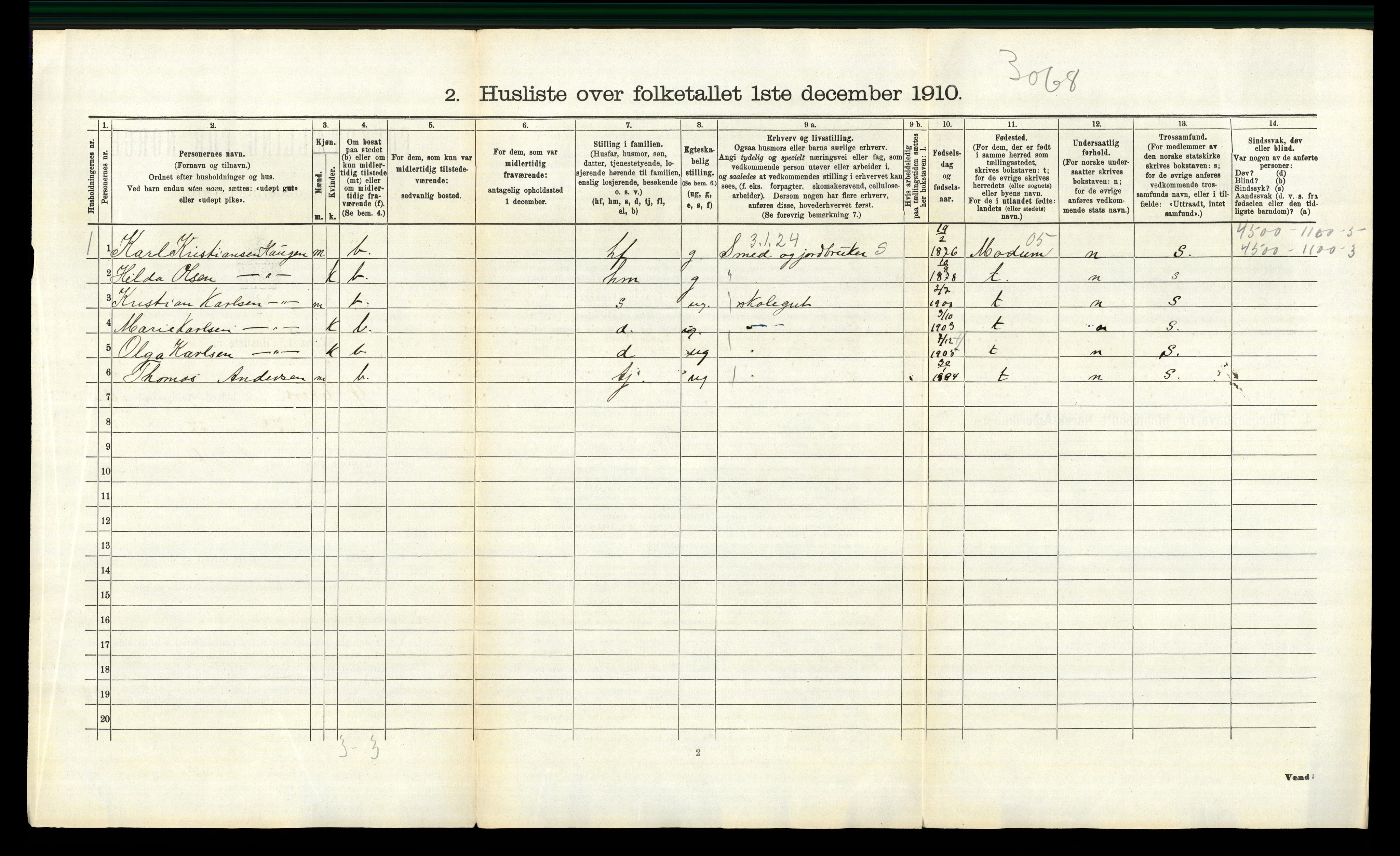 RA, 1910 census for Øvre Eiker, 1910, p. 1554