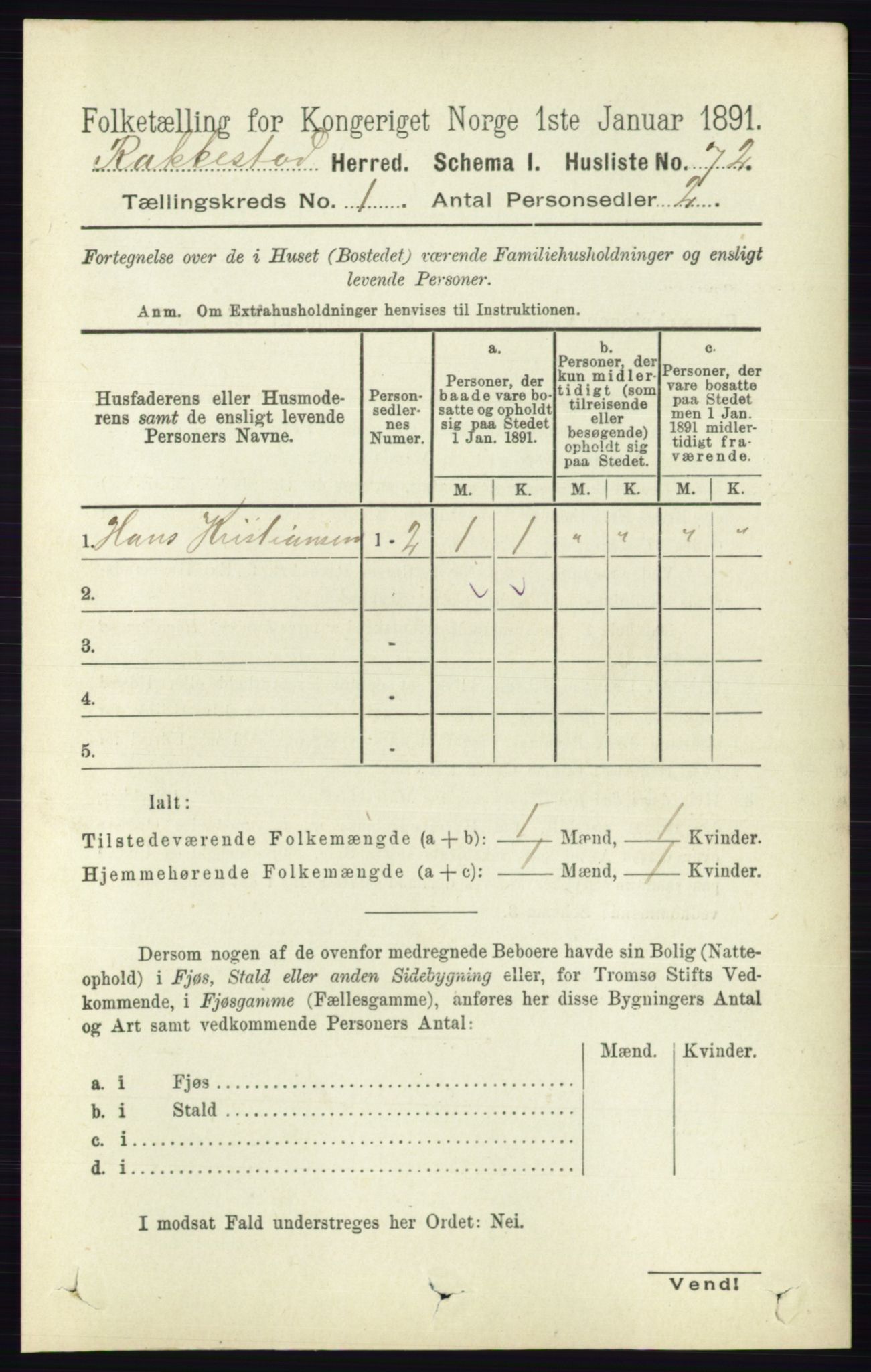 RA, 1891 census for 0128 Rakkestad, 1891, p. 113