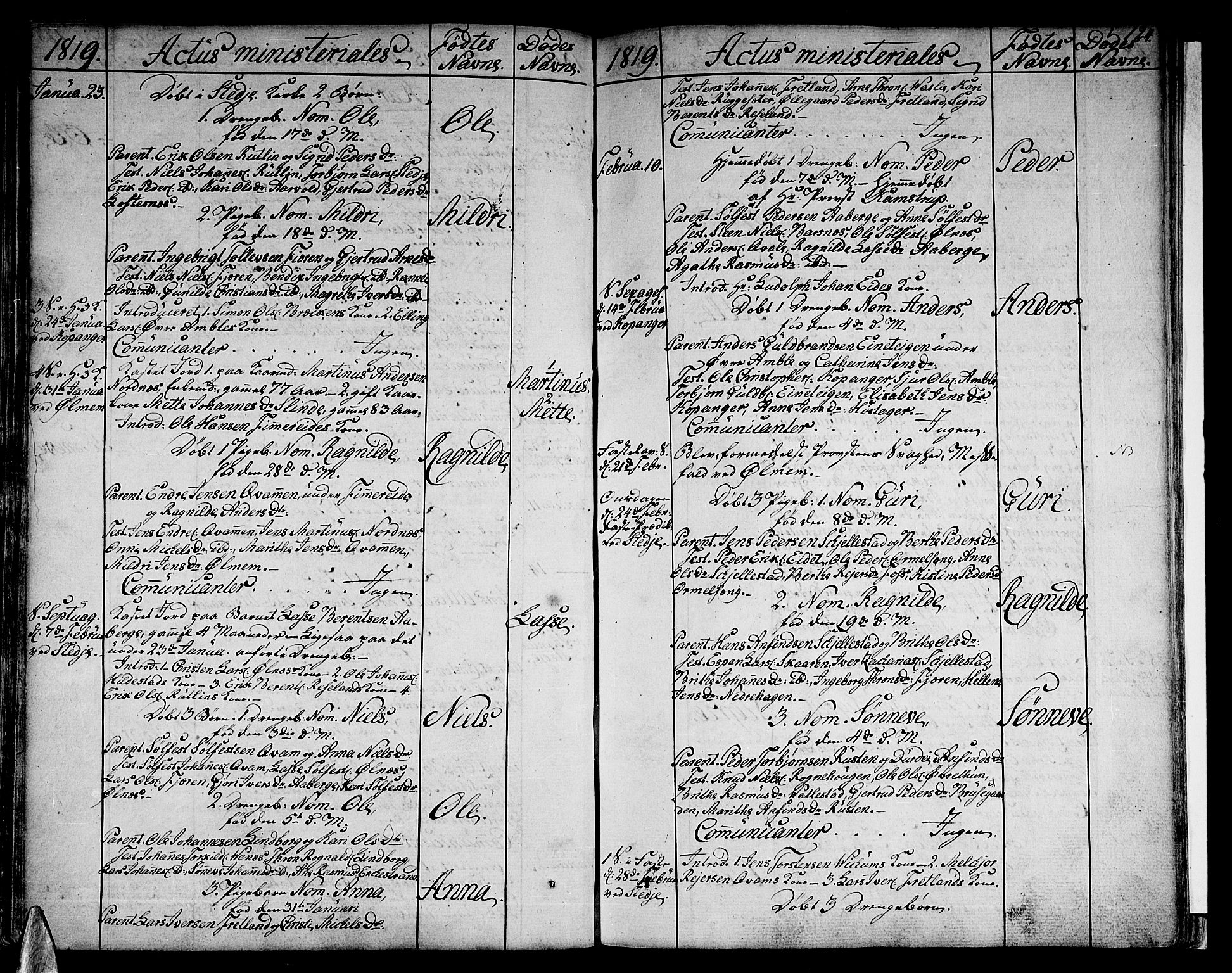 Sogndal sokneprestembete, SAB/A-81301/H/Haa/Haaa/L0009: Parish register (official) no. A 9, 1809-1821, p. 124