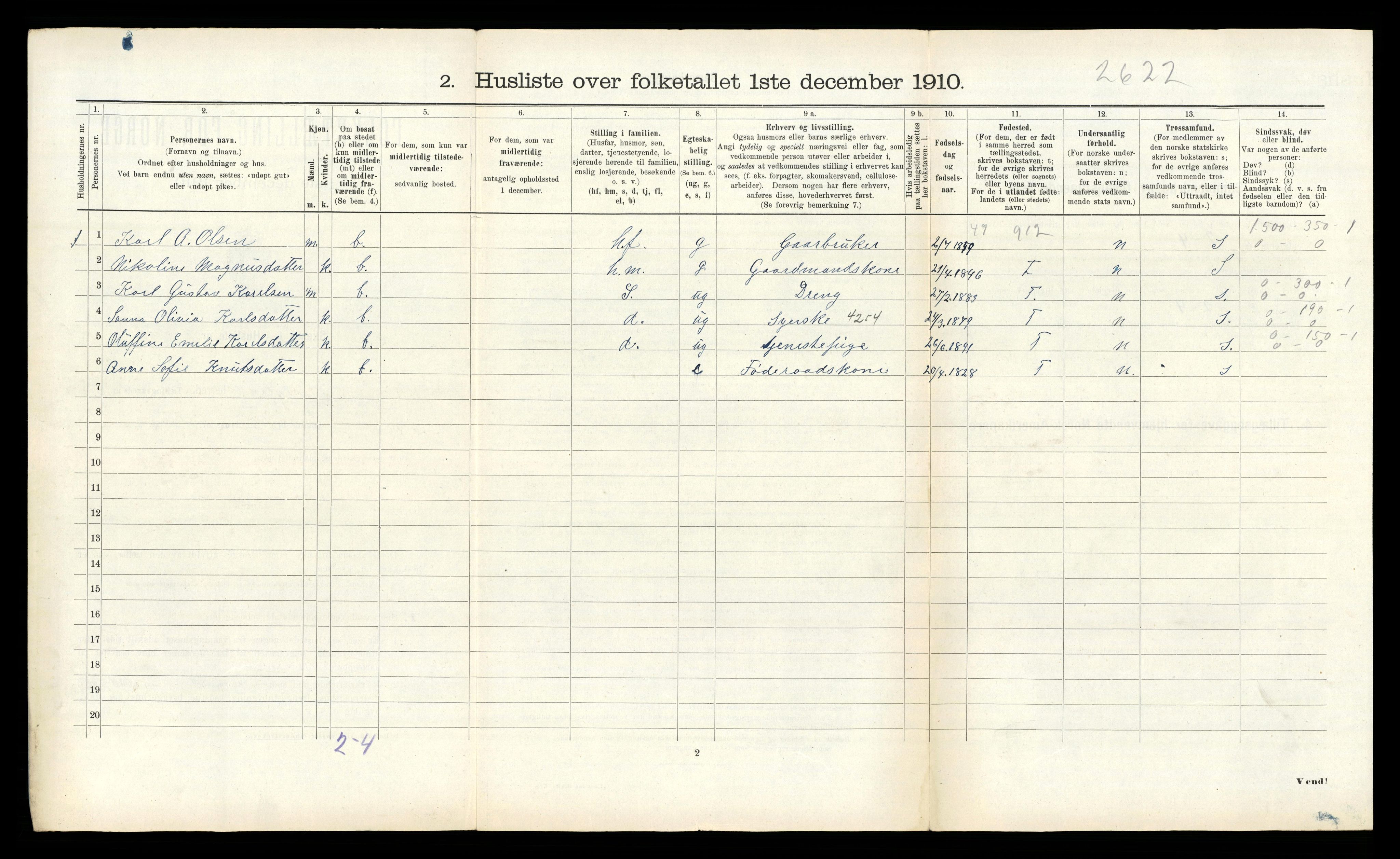 RA, 1910 census for Norddal, 1910, p. 398