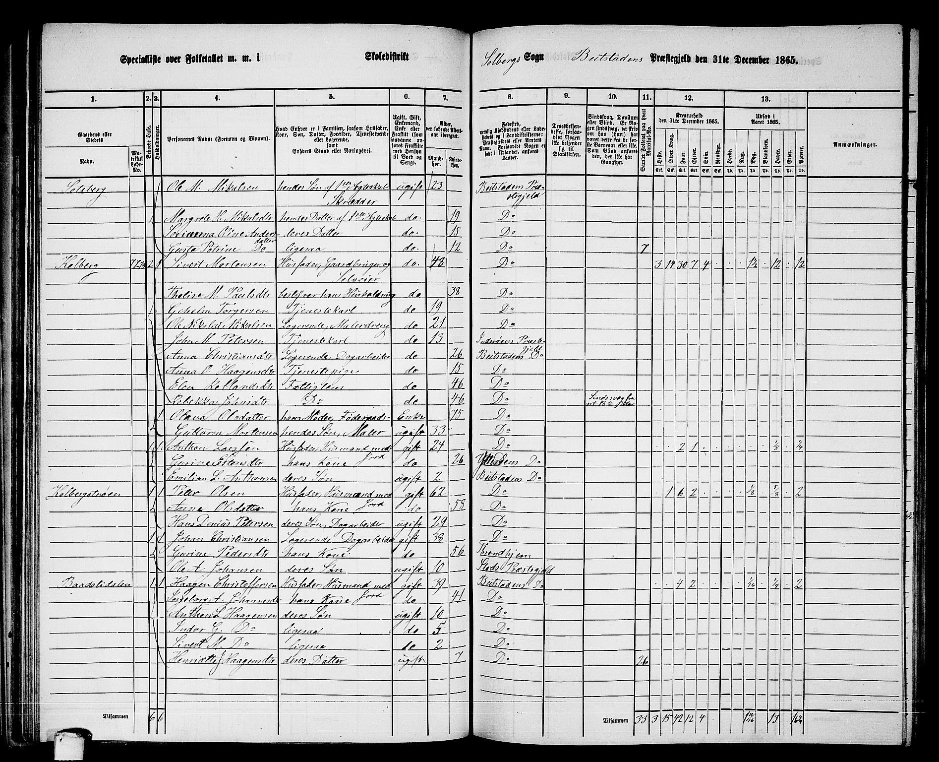 RA, 1865 census for Beitstad, 1865, p. 72