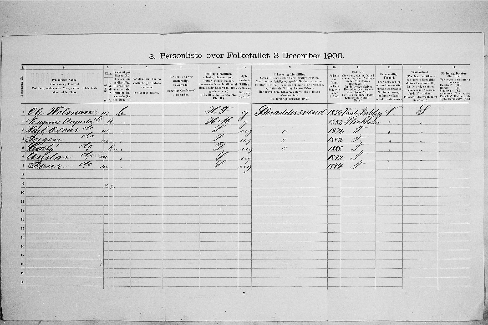 SAO, 1900 census for Kristiania, 1900, p. 59090