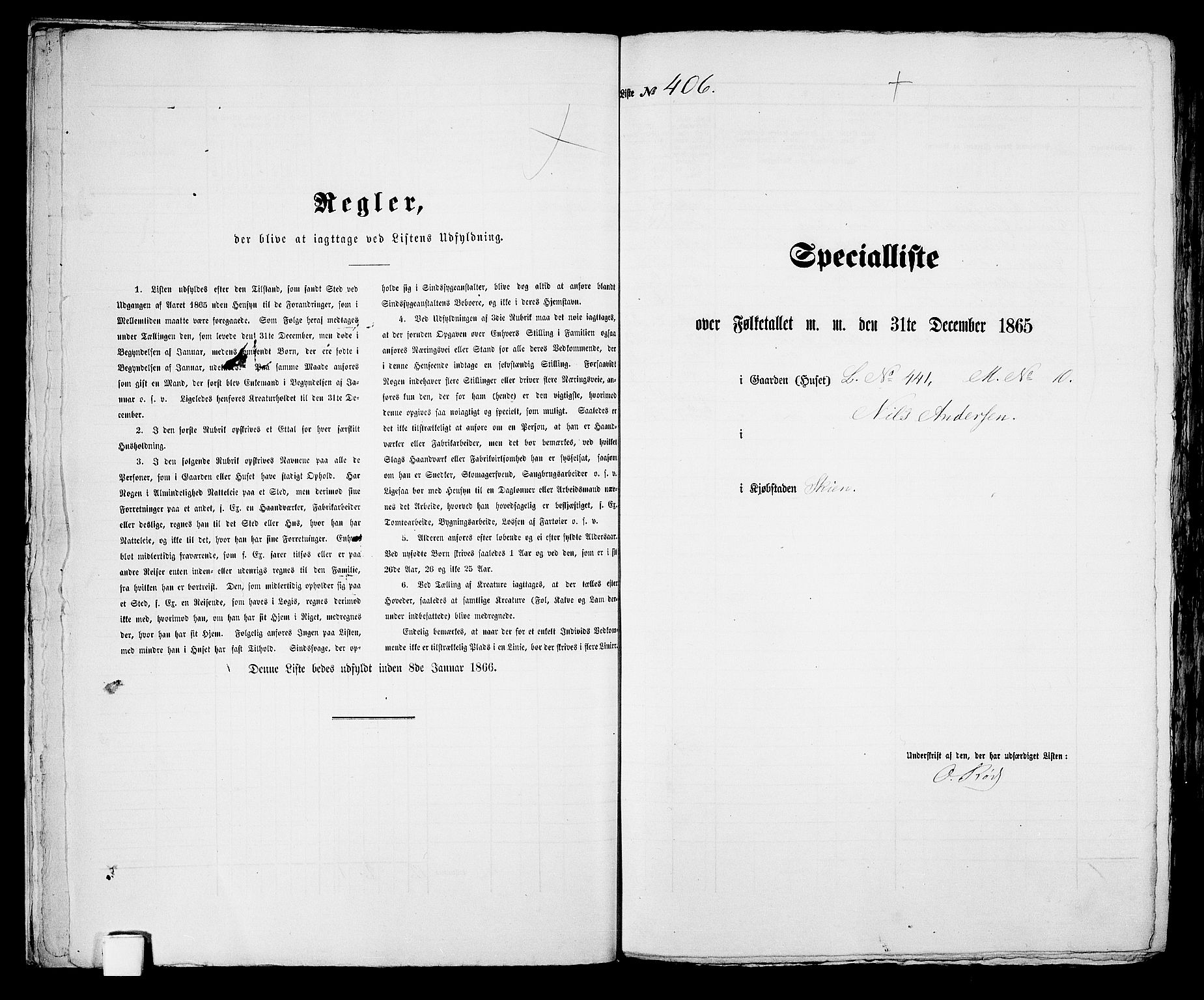 RA, 1865 census for Skien, 1865, p. 837