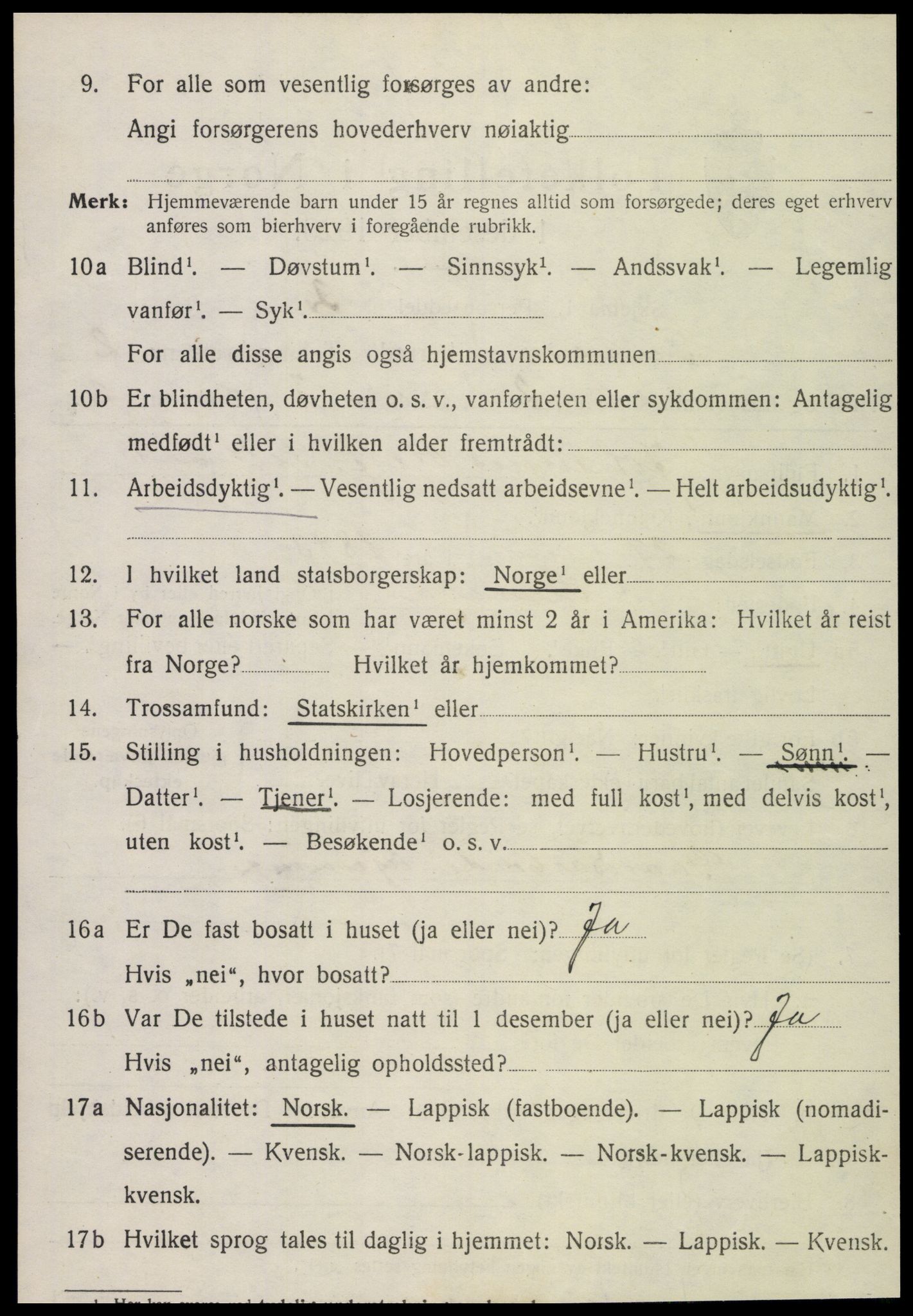 SAT, 1920 census for Snåsa, 1920, p. 1201