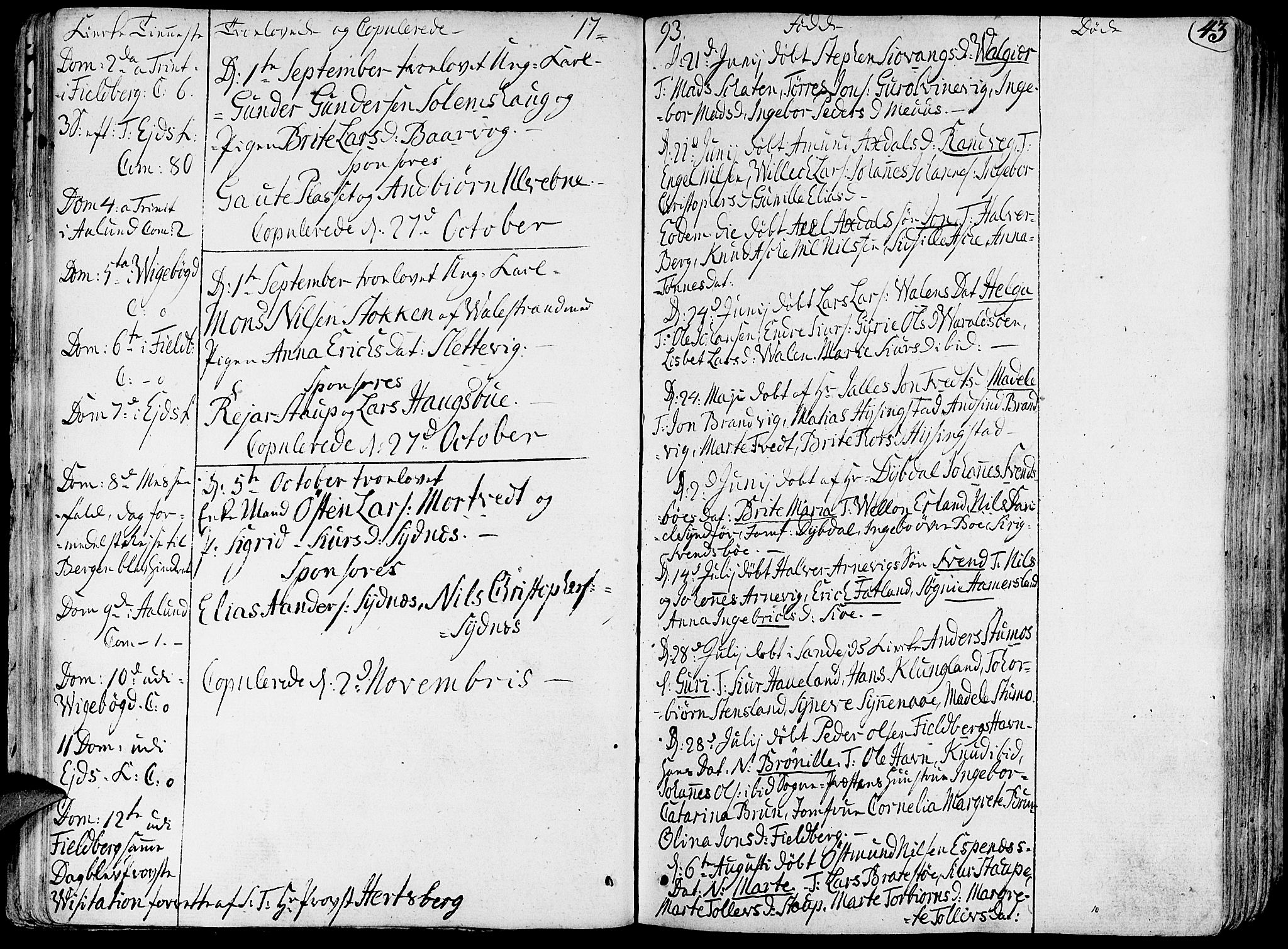 Fjelberg sokneprestembete, SAB/A-75201/H/Haa: Parish register (official) no. A 3, 1788-1815, p. 43