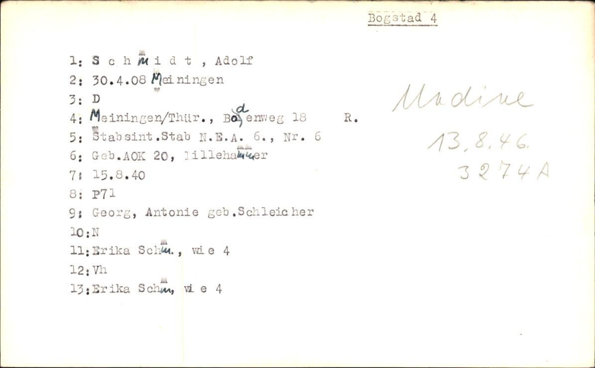 Hjemsendte tyskere , AV/RA-RAFA-6487/D/Db/L0024: Schmidt-Schulz, 1945-1947, p. 22