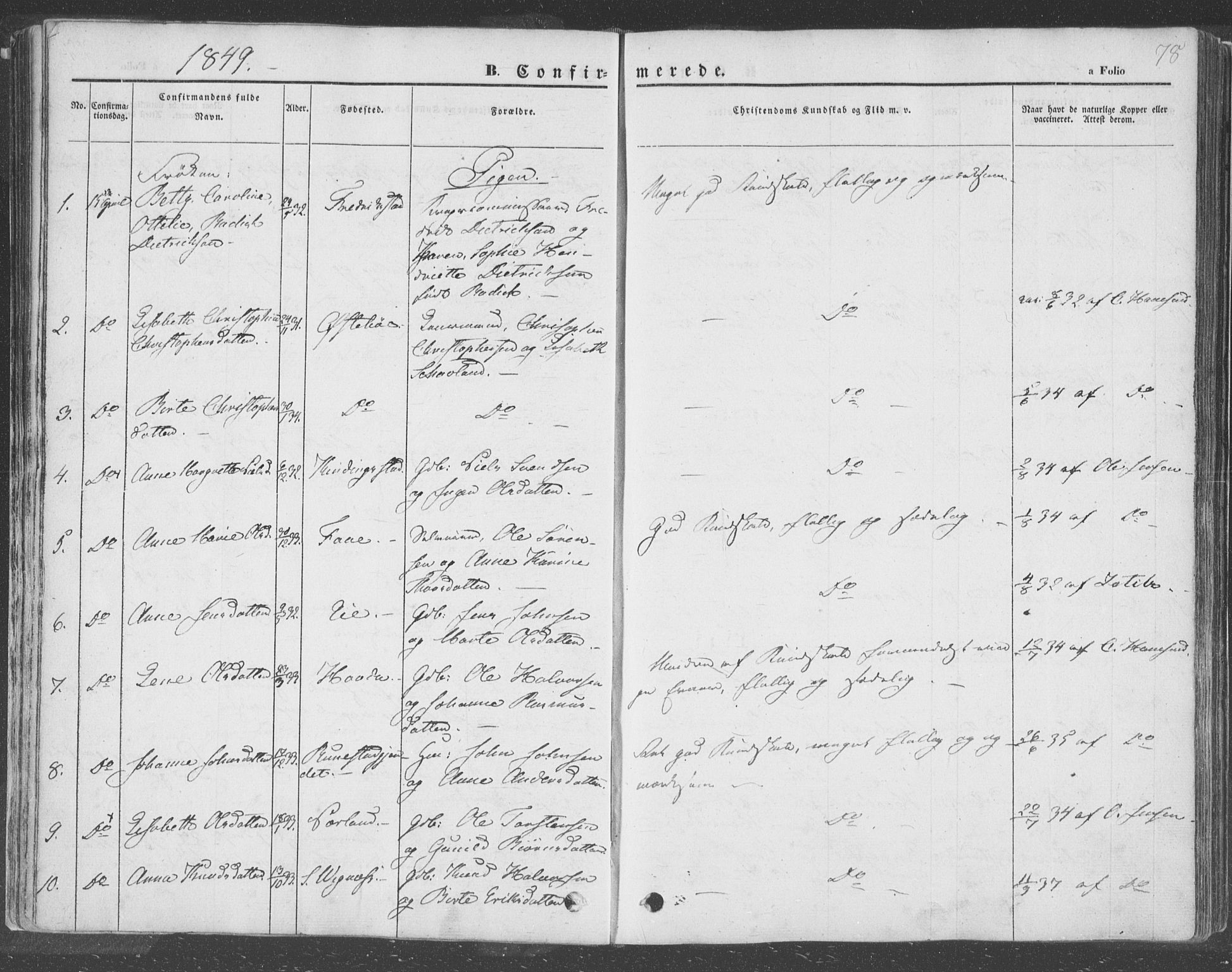 Finnøy sokneprestkontor, AV/SAST-A-101825/H/Ha/Haa/L0007: Parish register (official) no. A 7, 1847-1862, p. 78