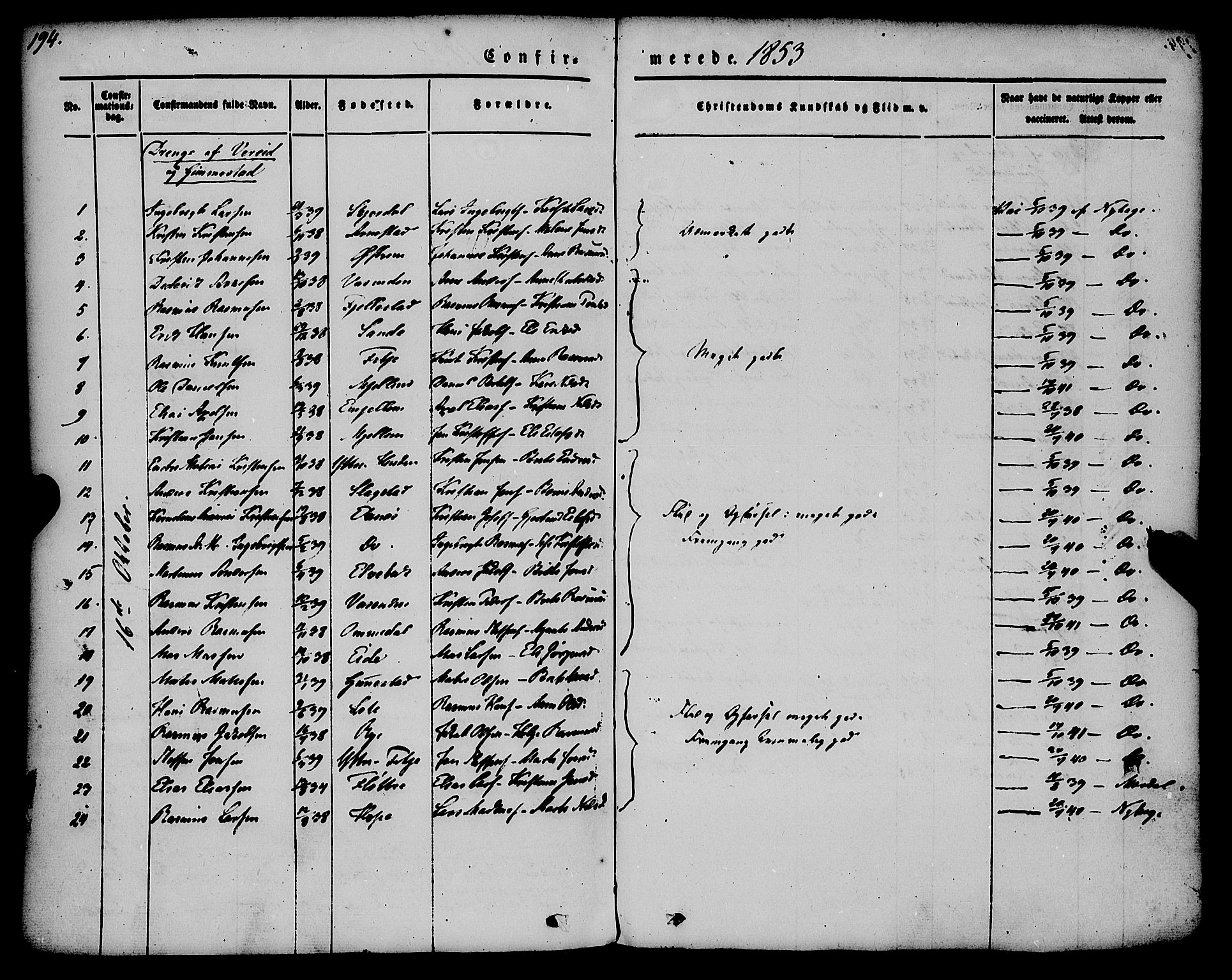 Gloppen sokneprestembete, AV/SAB-A-80101/H/Haa/Haaa/L0008: Parish register (official) no. A 8, 1837-1855, p. 194