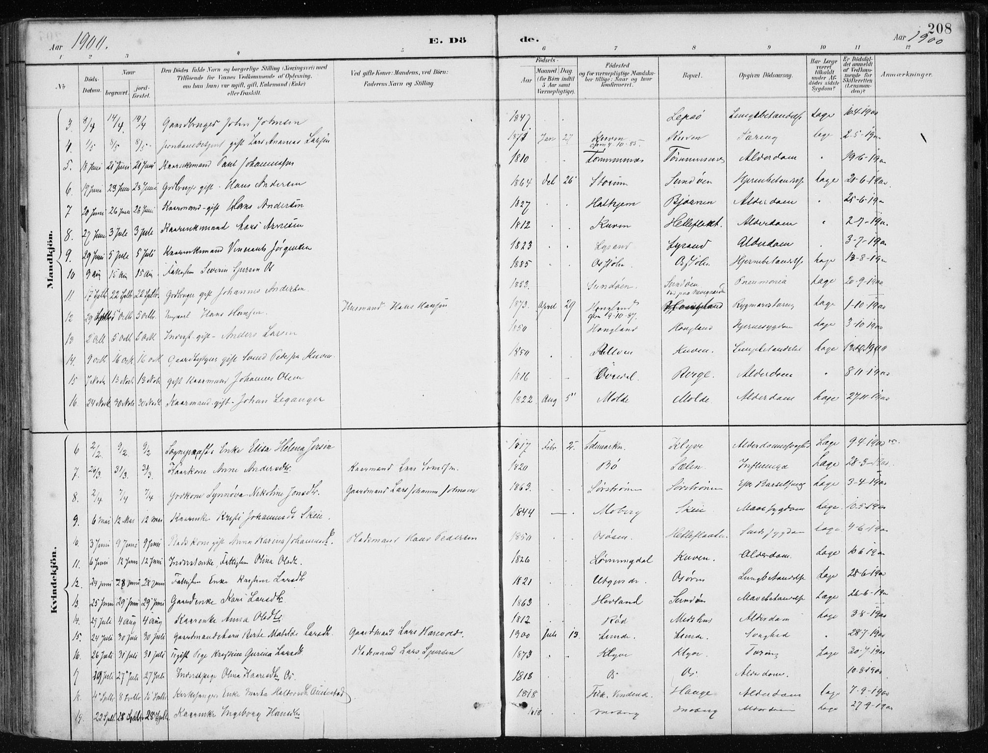 Os sokneprestembete, SAB/A-99929: Parish register (official) no. B 1, 1885-1902, p. 208