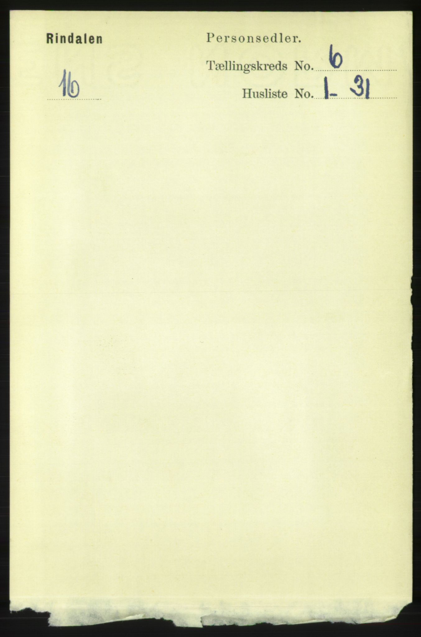 RA, 1891 census for 1567 Rindal, 1891, p. 1743