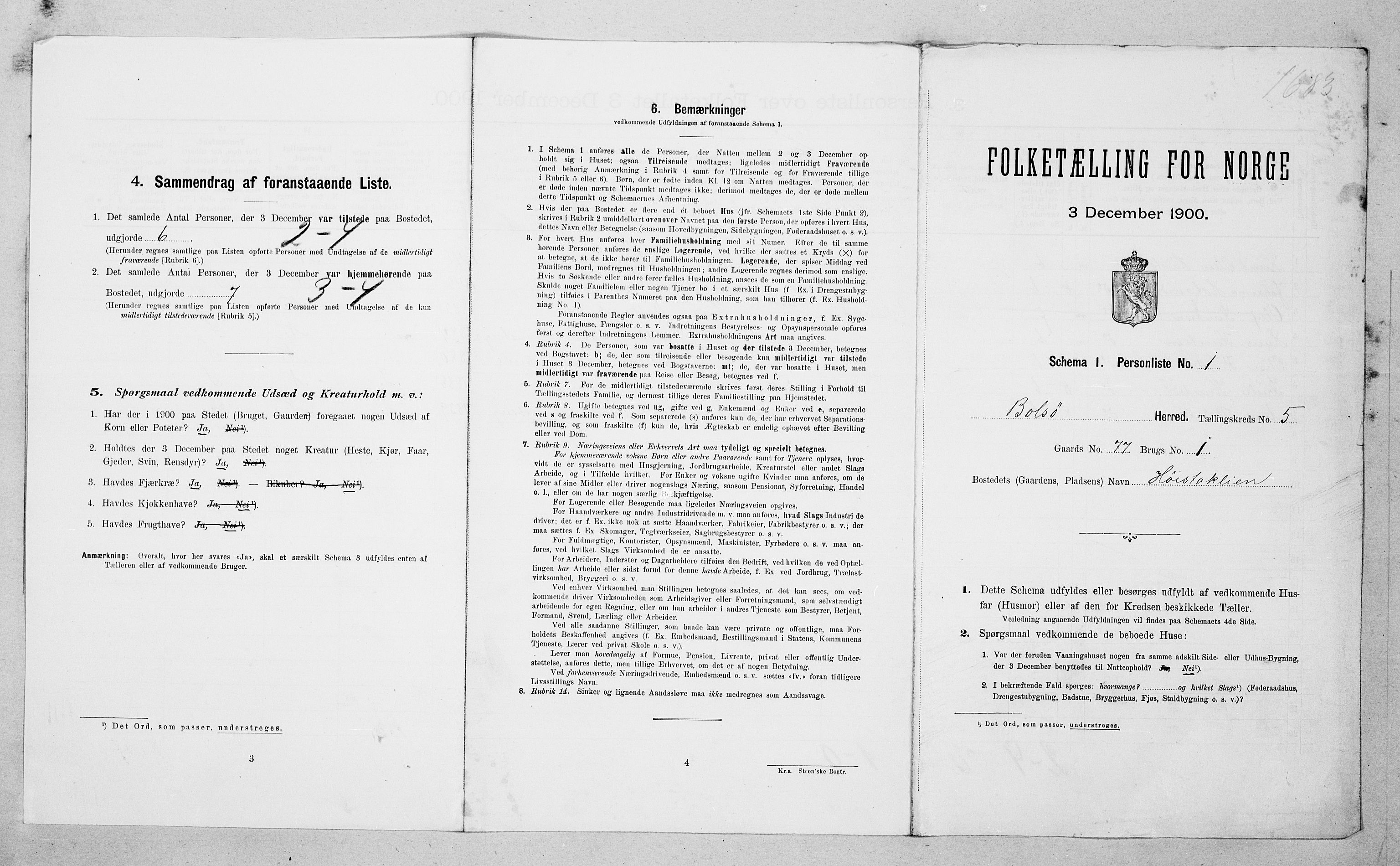 SAT, 1900 census for Bolsøy, 1900, p. 929