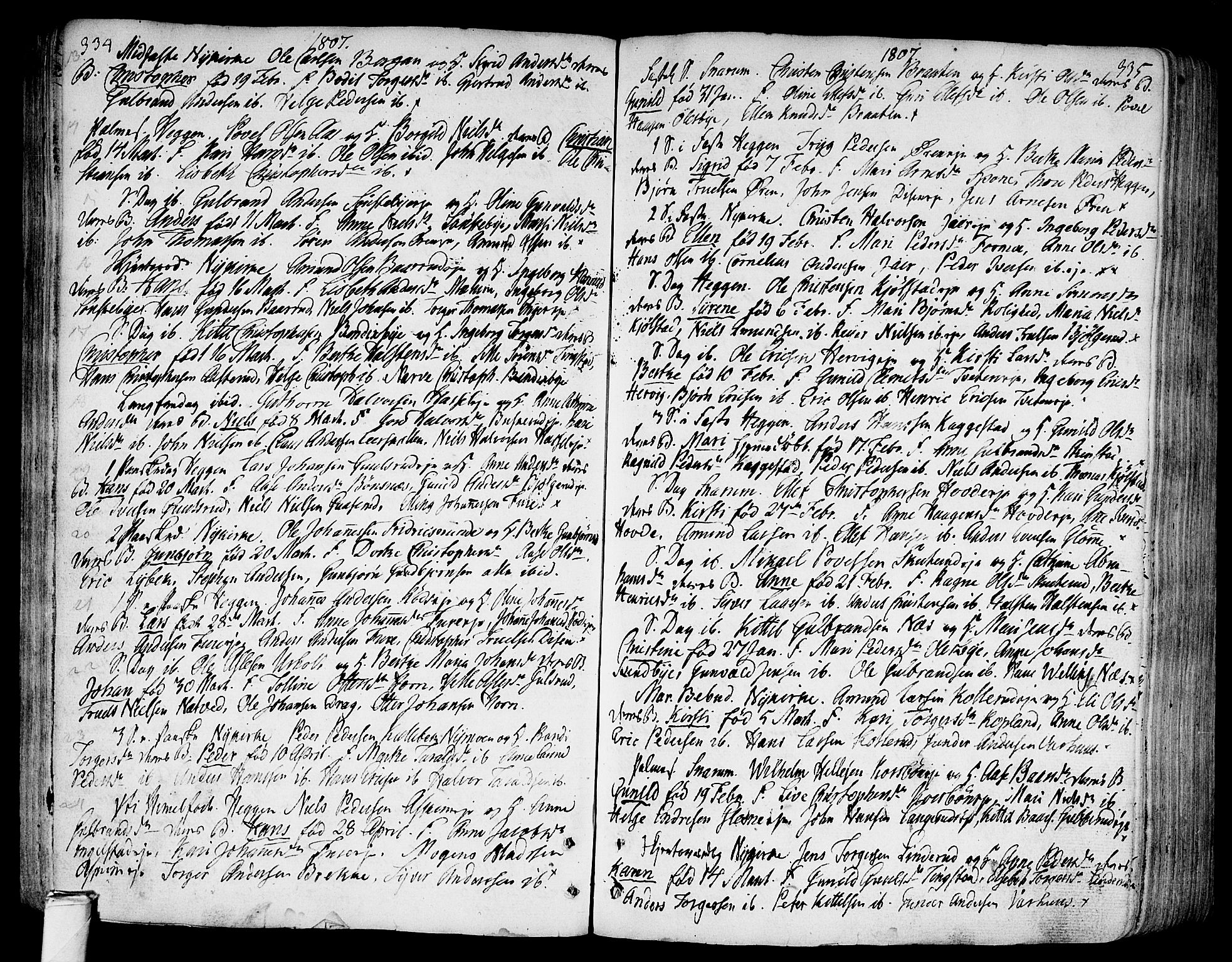 Modum kirkebøker, AV/SAKO-A-234/F/Fa/L0003: Parish register (official) no. 3, 1783-1819, p. 334-335