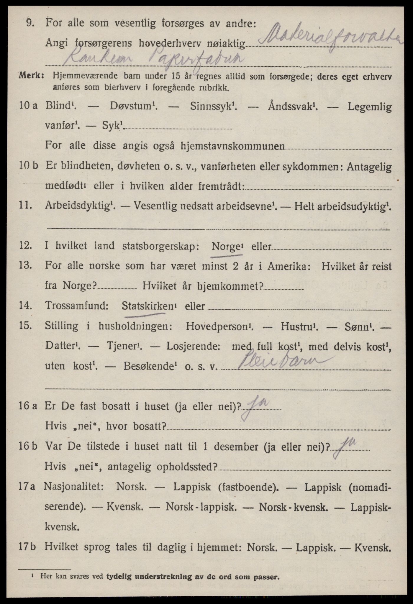 SAT, 1920 census for Strinda, 1920, p. 13549