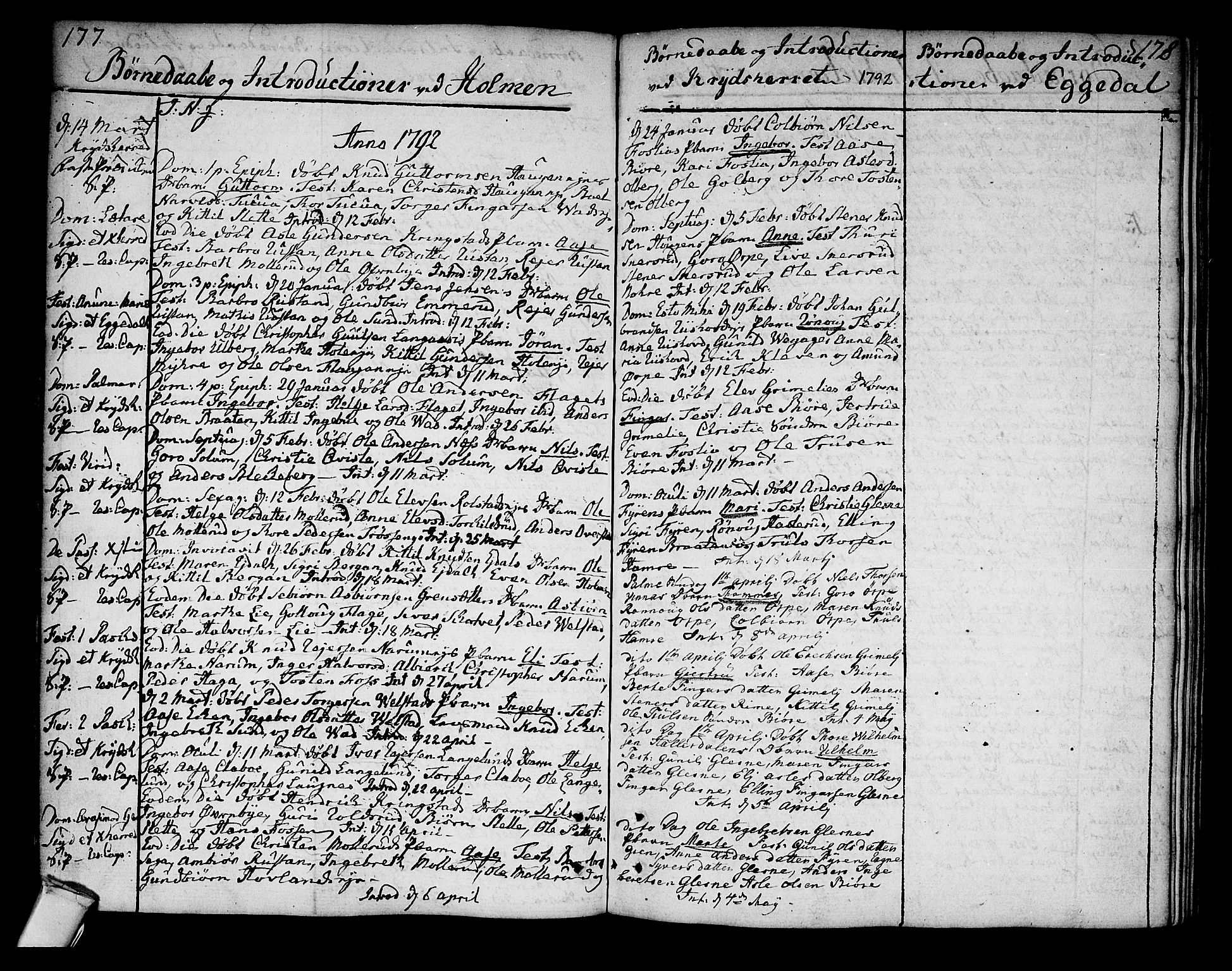 Sigdal kirkebøker, AV/SAKO-A-245/F/Fa/L0002: Parish register (official) no. I 2, 1778-1792, p. 177-178