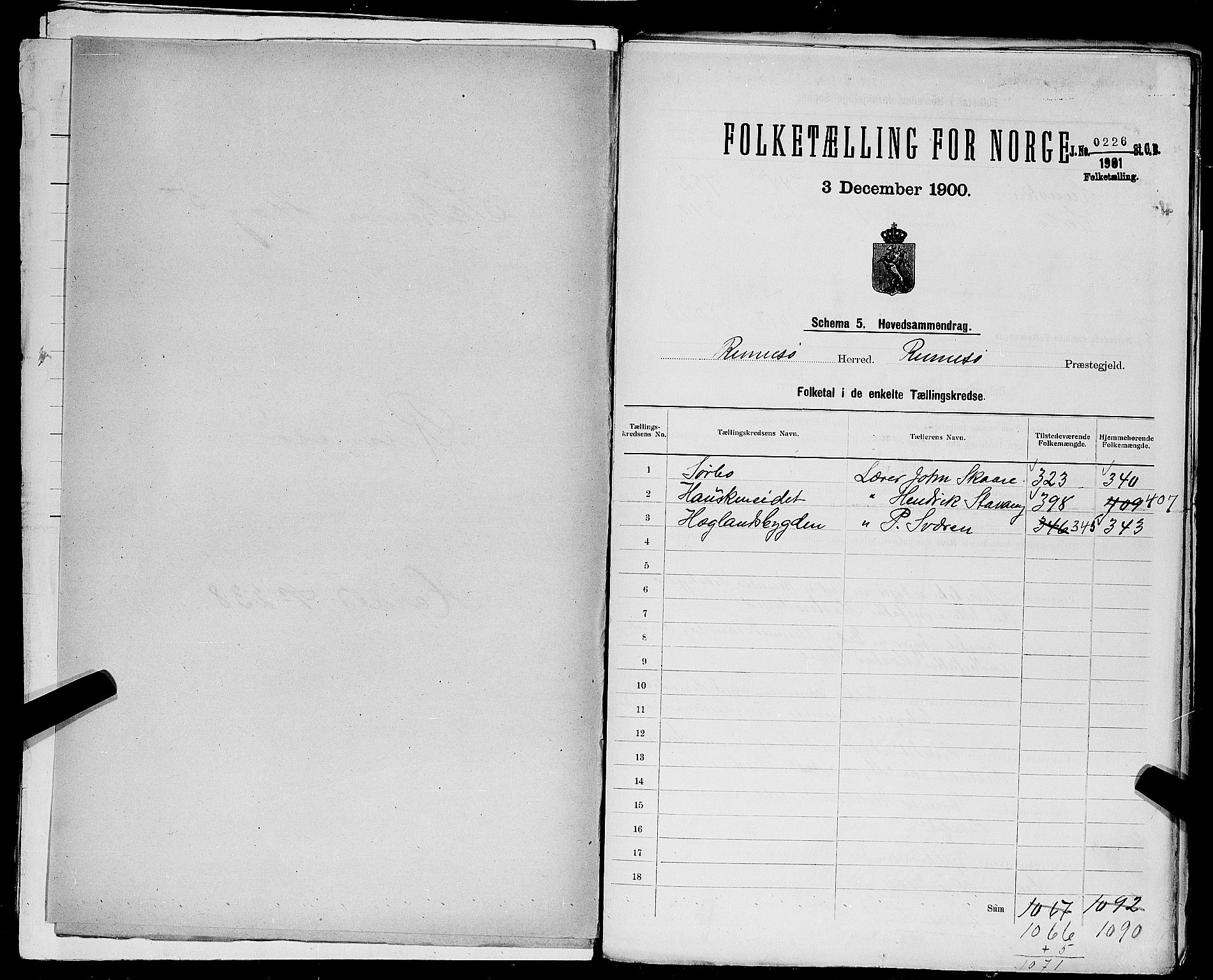 SAST, 1900 census for Rennesøy, 1900, p. 2