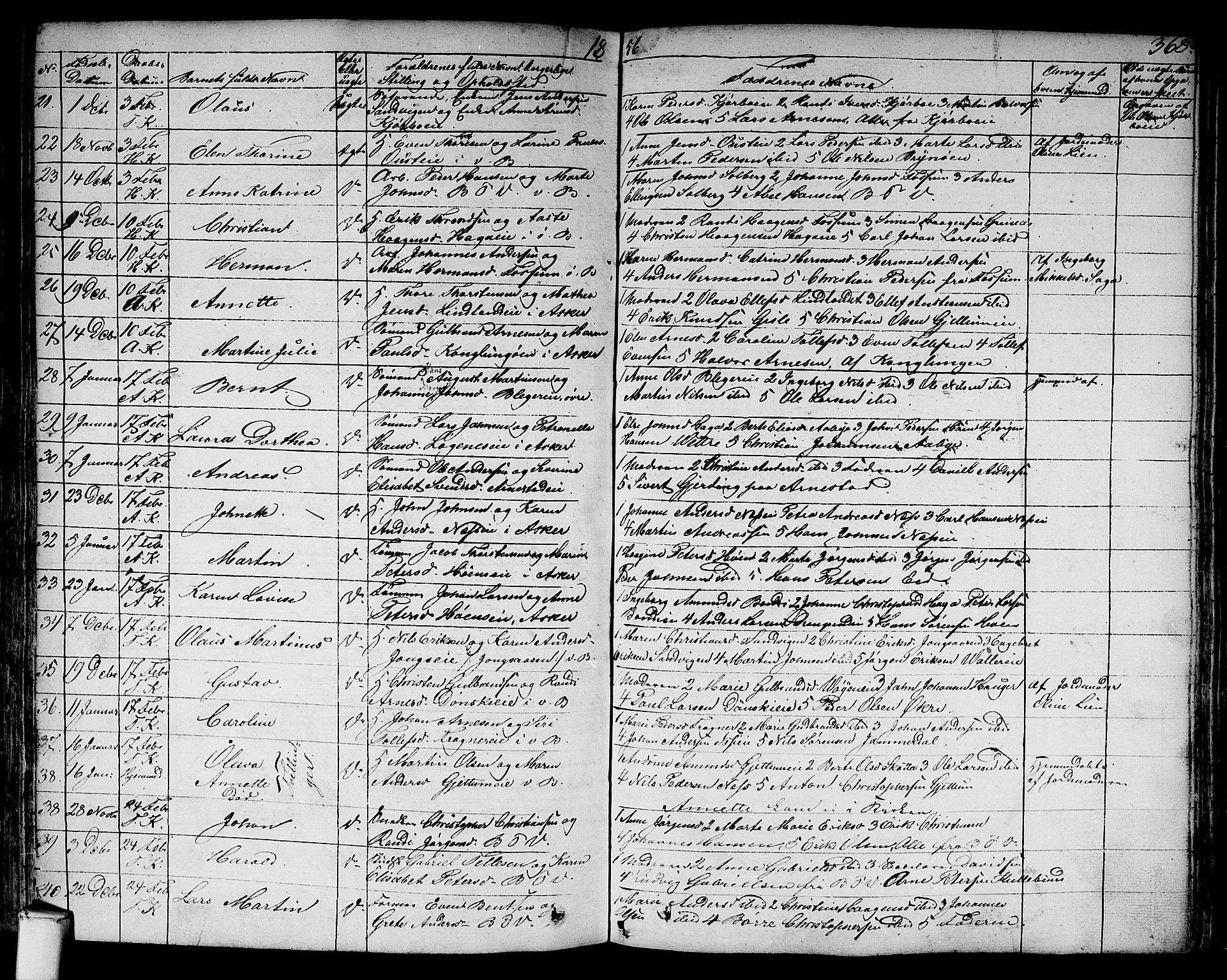 Asker prestekontor Kirkebøker, AV/SAO-A-10256a/F/Fa/L0007: Parish register (official) no. I 7, 1825-1864, p. 368