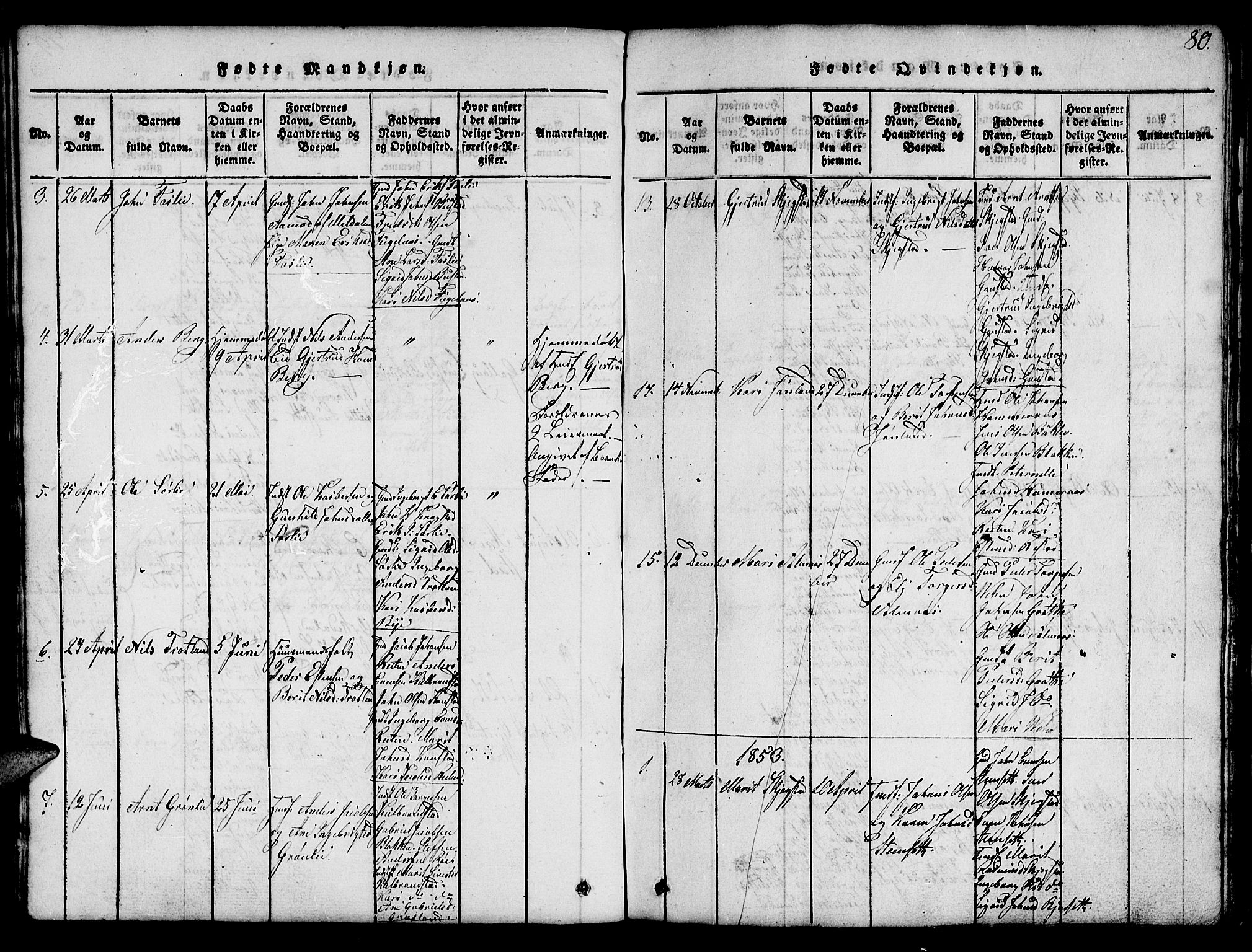 Ministerialprotokoller, klokkerbøker og fødselsregistre - Sør-Trøndelag, SAT/A-1456/694/L1130: Parish register (copy) no. 694C02, 1816-1857, p. 80
