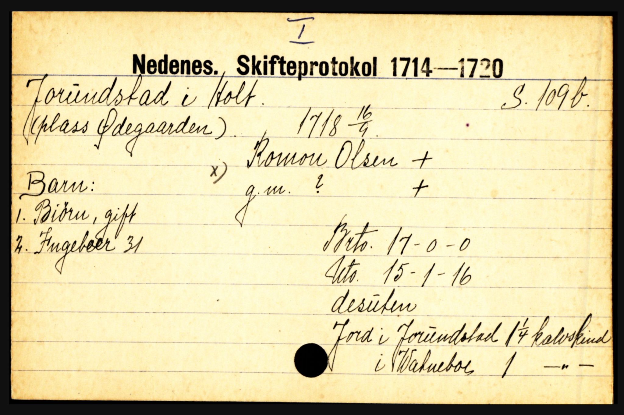 Nedenes sorenskriveri før 1824, AV/SAK-1221-0007/H, p. 14259