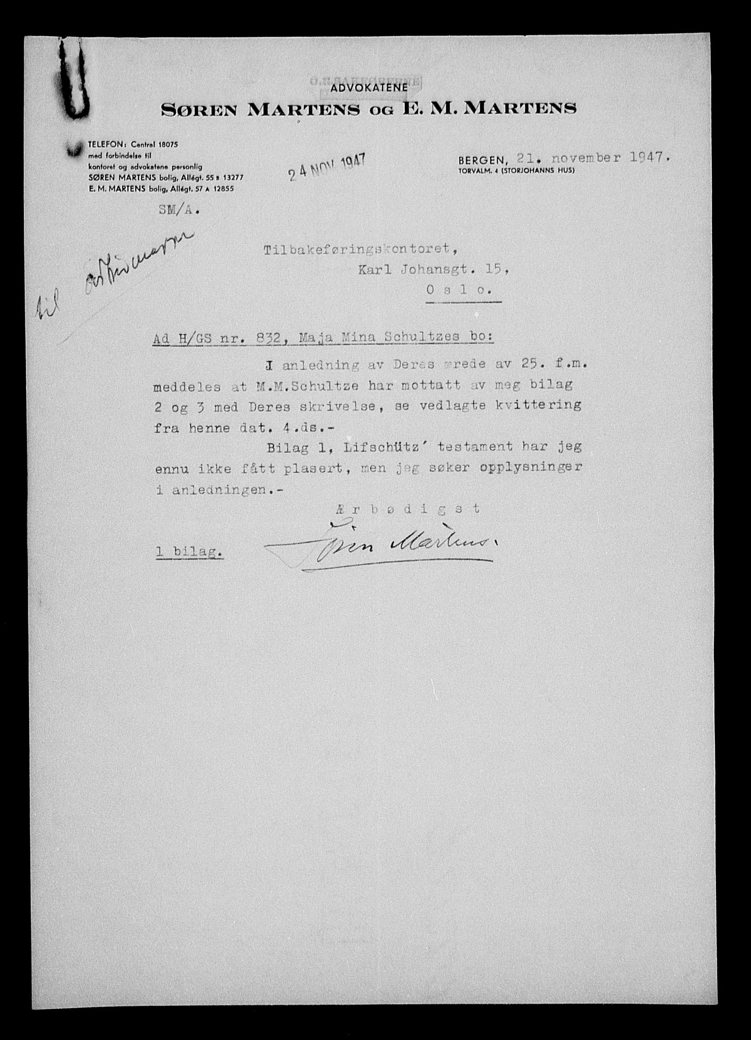 Justisdepartementet, Tilbakeføringskontoret for inndratte formuer, RA/S-1564/H/Hc/Hcd/L1006: --, 1945-1947, p. 26