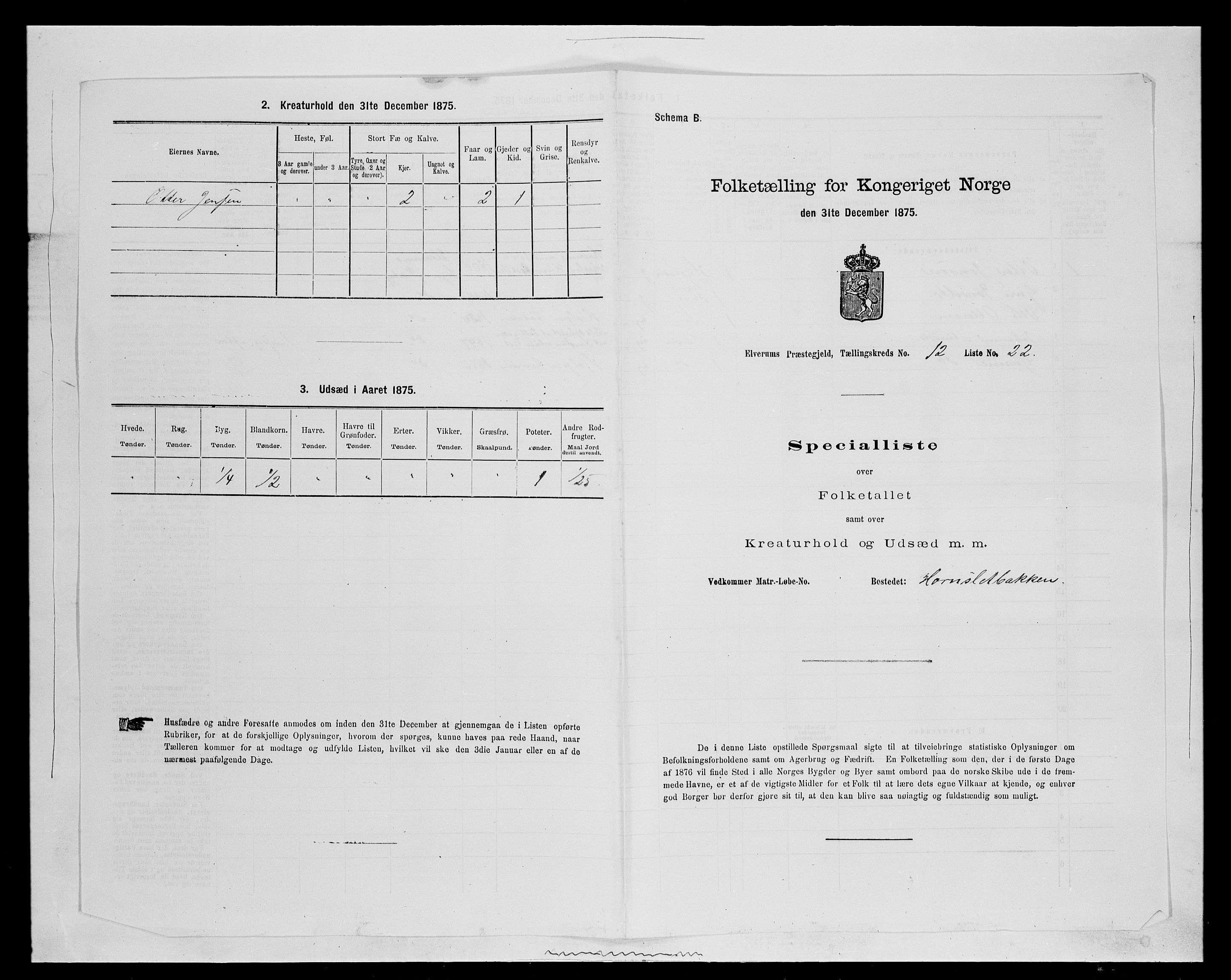 SAH, 1875 census for 0427P Elverum, 1875, p. 2335