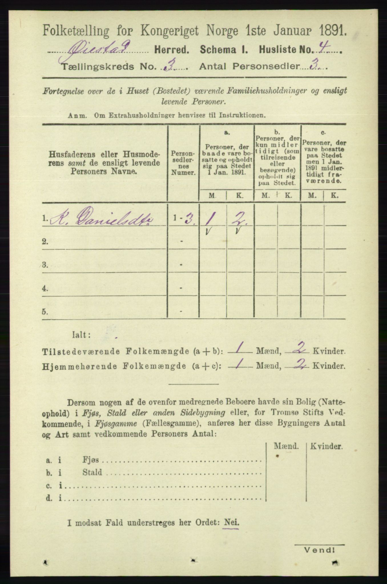 RA, 1891 census for 0920 Øyestad, 1891, p. 839