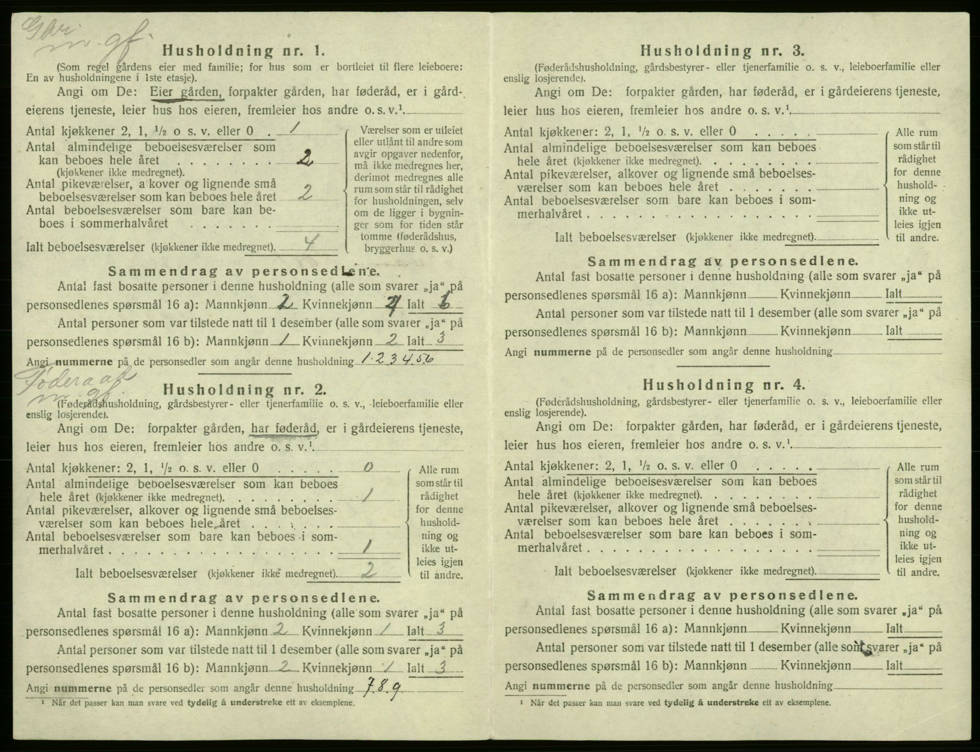 SAB, 1920 census for Kvam, 1920, p. 963