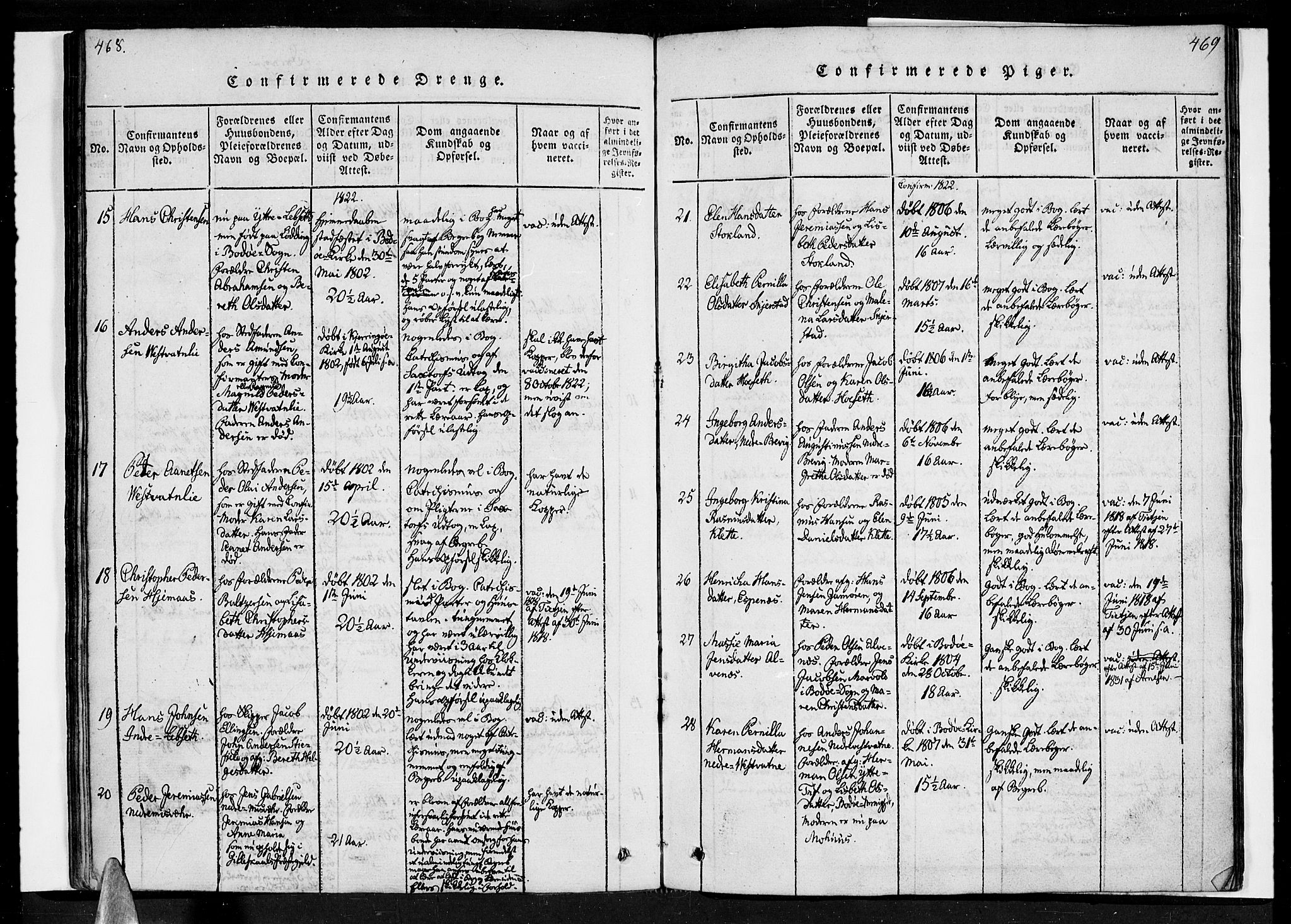 Ministerialprotokoller, klokkerbøker og fødselsregistre - Nordland, SAT/A-1459/852/L0736: Parish register (official) no. 852A06, 1820-1833, p. 468-469