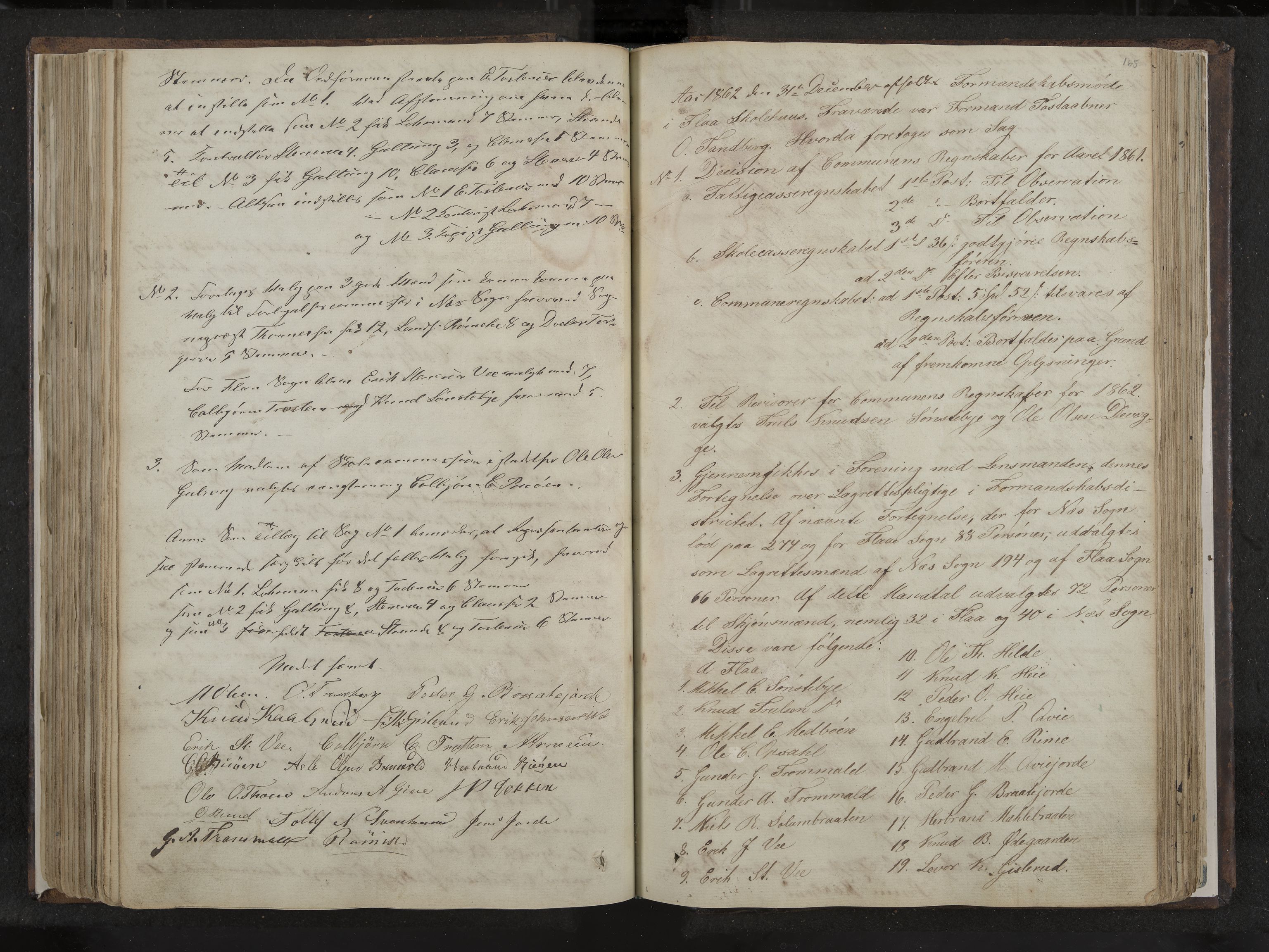 Nes formannskap og sentraladministrasjon, IKAK/0616021-1/A/Aa/L0001: Møtebok med register, 1838-1875, p. 165