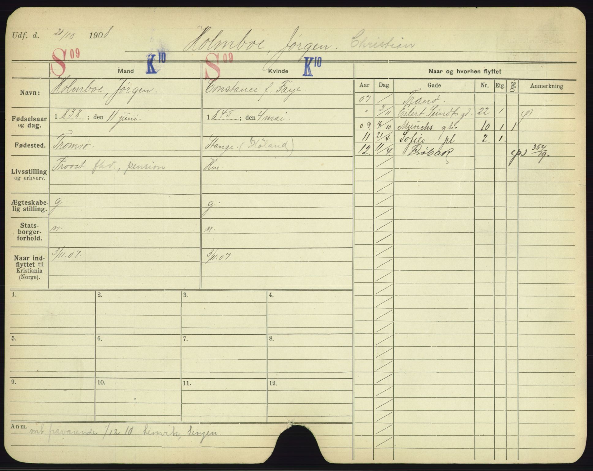 Oslo folkeregister, Registerkort, AV/SAO-A-11715/F/Fa/Fac/L0004: Menn, 1906-1914, p. 896a