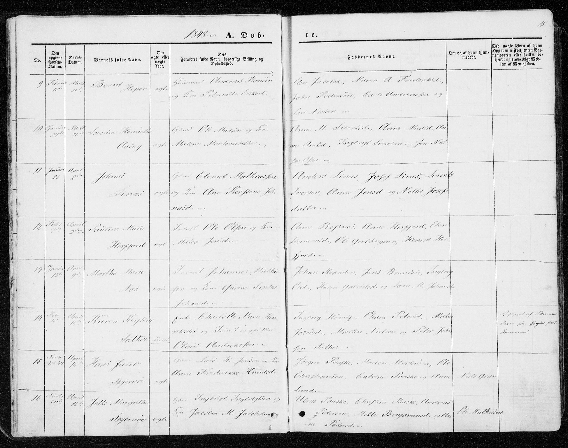 Ministerialprotokoller, klokkerbøker og fødselsregistre - Sør-Trøndelag, AV/SAT-A-1456/657/L0704: Parish register (official) no. 657A05, 1846-1857, p. 15