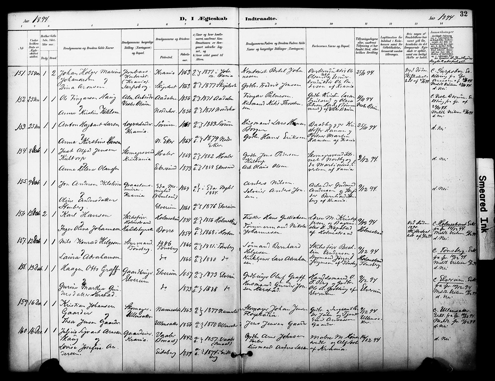 Johannes prestekontor Kirkebøker, AV/SAO-A-10852/F/Fa/L0006: Parish register (official) no. 6, 1893-1906, p. 32