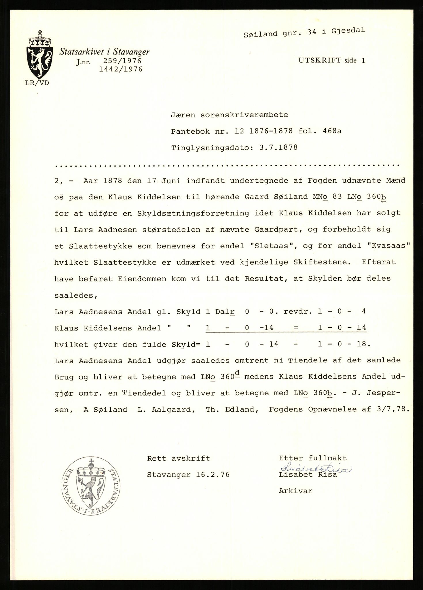 Statsarkivet i Stavanger, AV/SAST-A-101971/03/Y/Yj/L0084: Avskrifter sortert etter gårdsnavn: Søiland - Sørhaug, 1750-1930, p. 10
