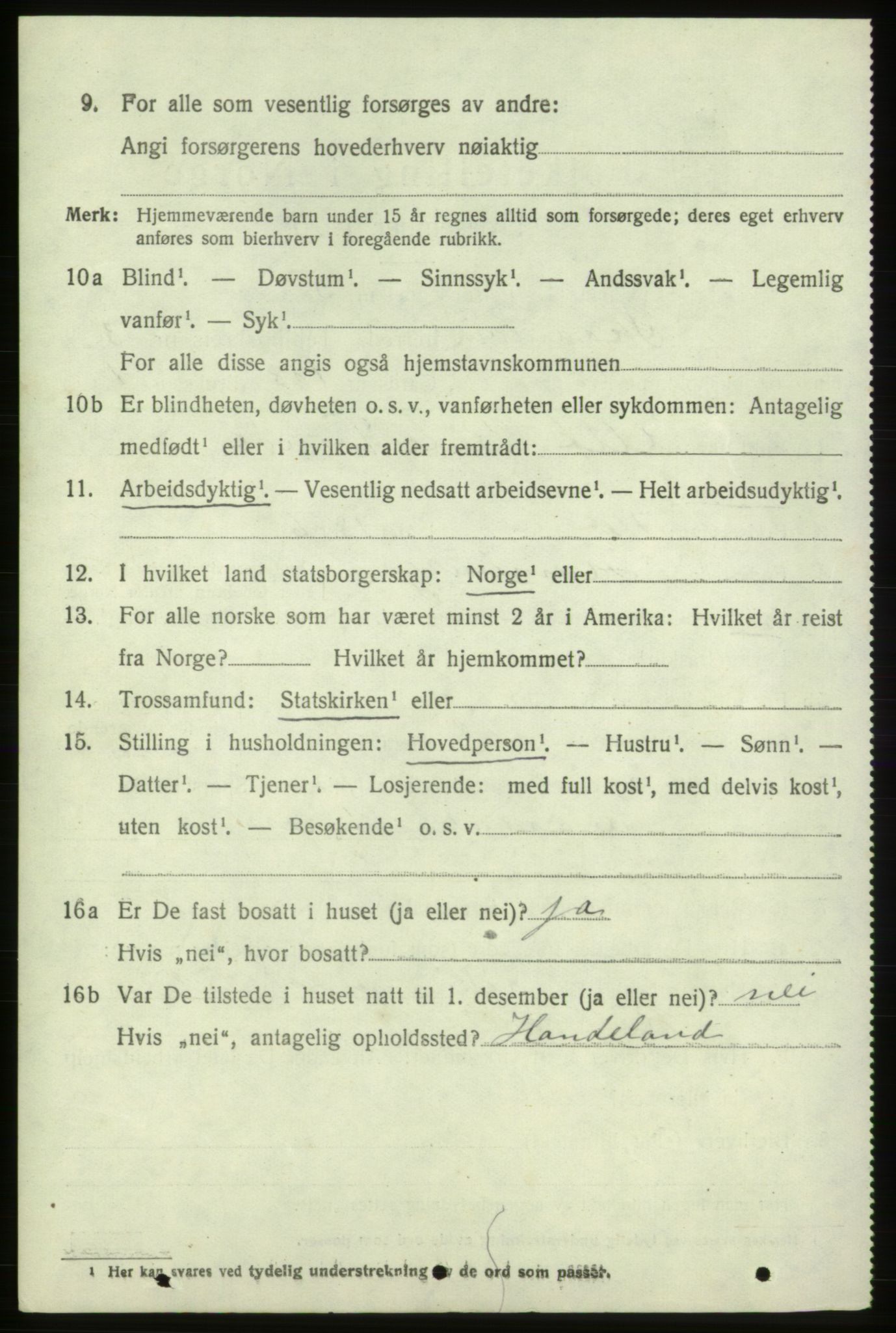 SAB, 1920 census for Skånevik, 1920, p. 3036