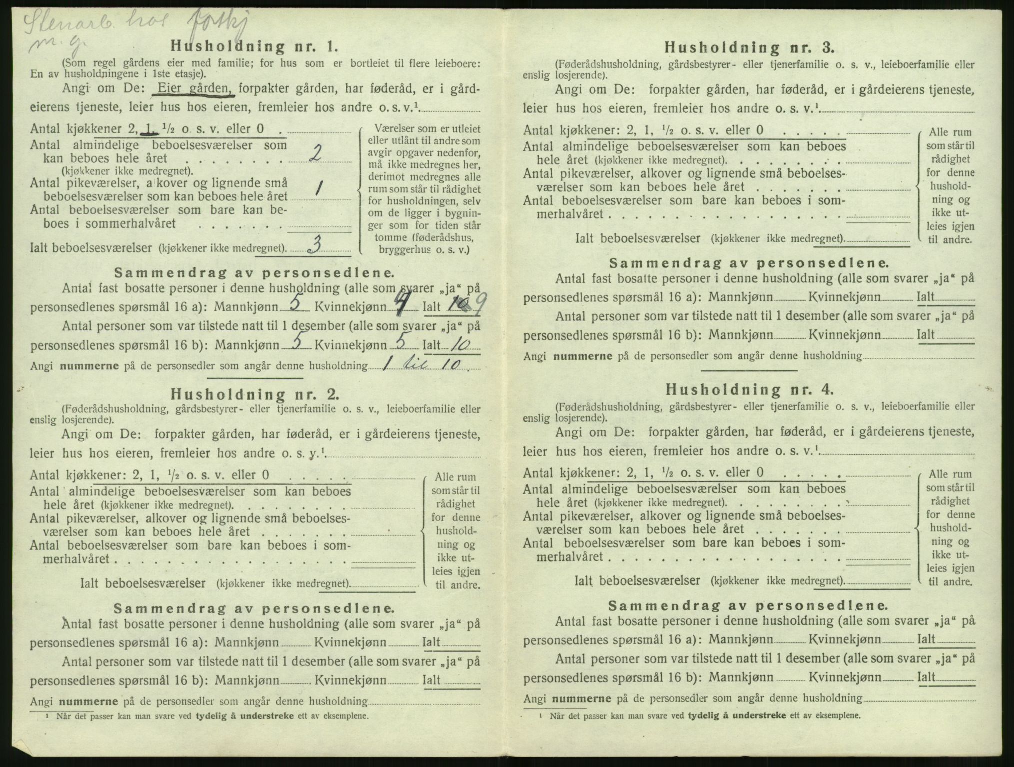 SAT, 1920 census for Volda, 1920, p. 535