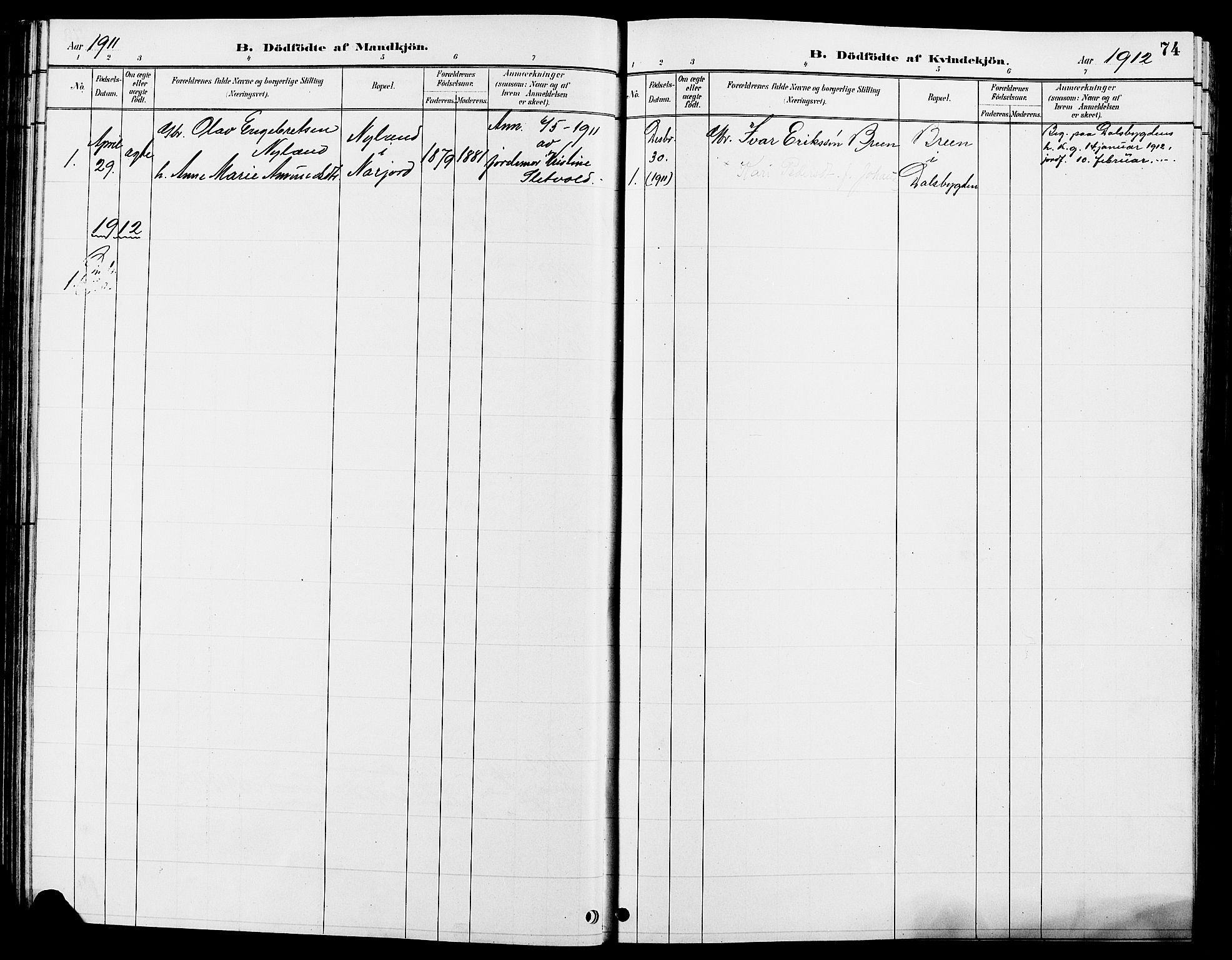 Tolga prestekontor, AV/SAH-PREST-062/L/L0008: Parish register (copy) no. 8, 1887-1912, p. 74