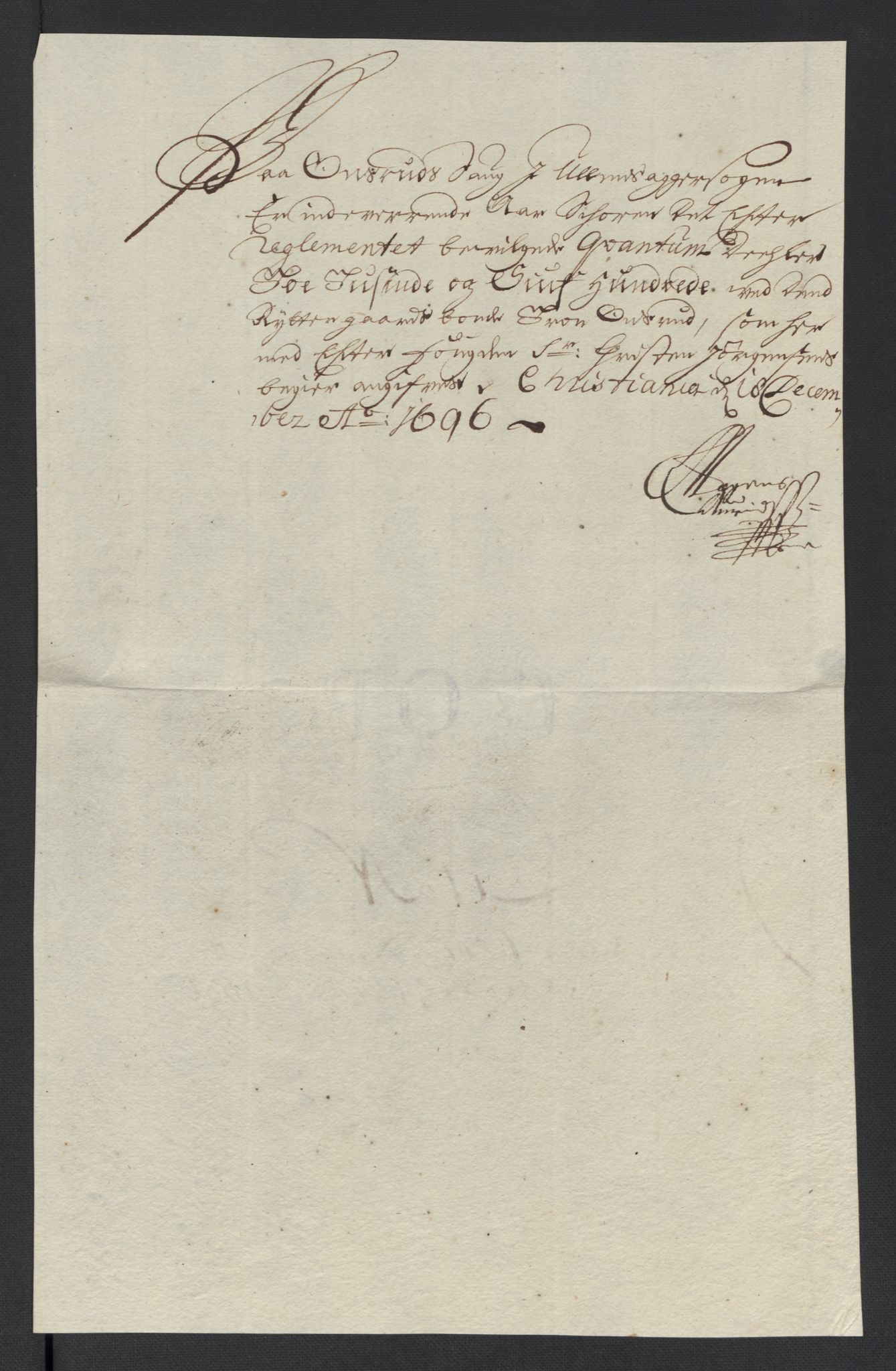 Rentekammeret inntil 1814, Reviderte regnskaper, Fogderegnskap, AV/RA-EA-4092/R12/L0708: Fogderegnskap Øvre Romerike, 1696, p. 233