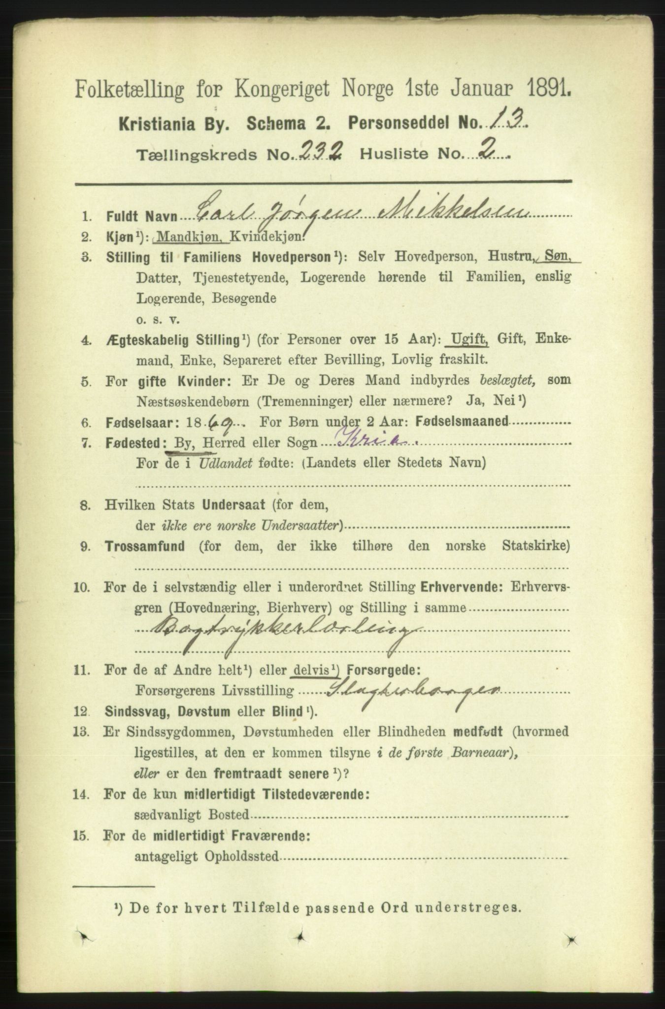 RA, 1891 census for 0301 Kristiania, 1891, p. 142895