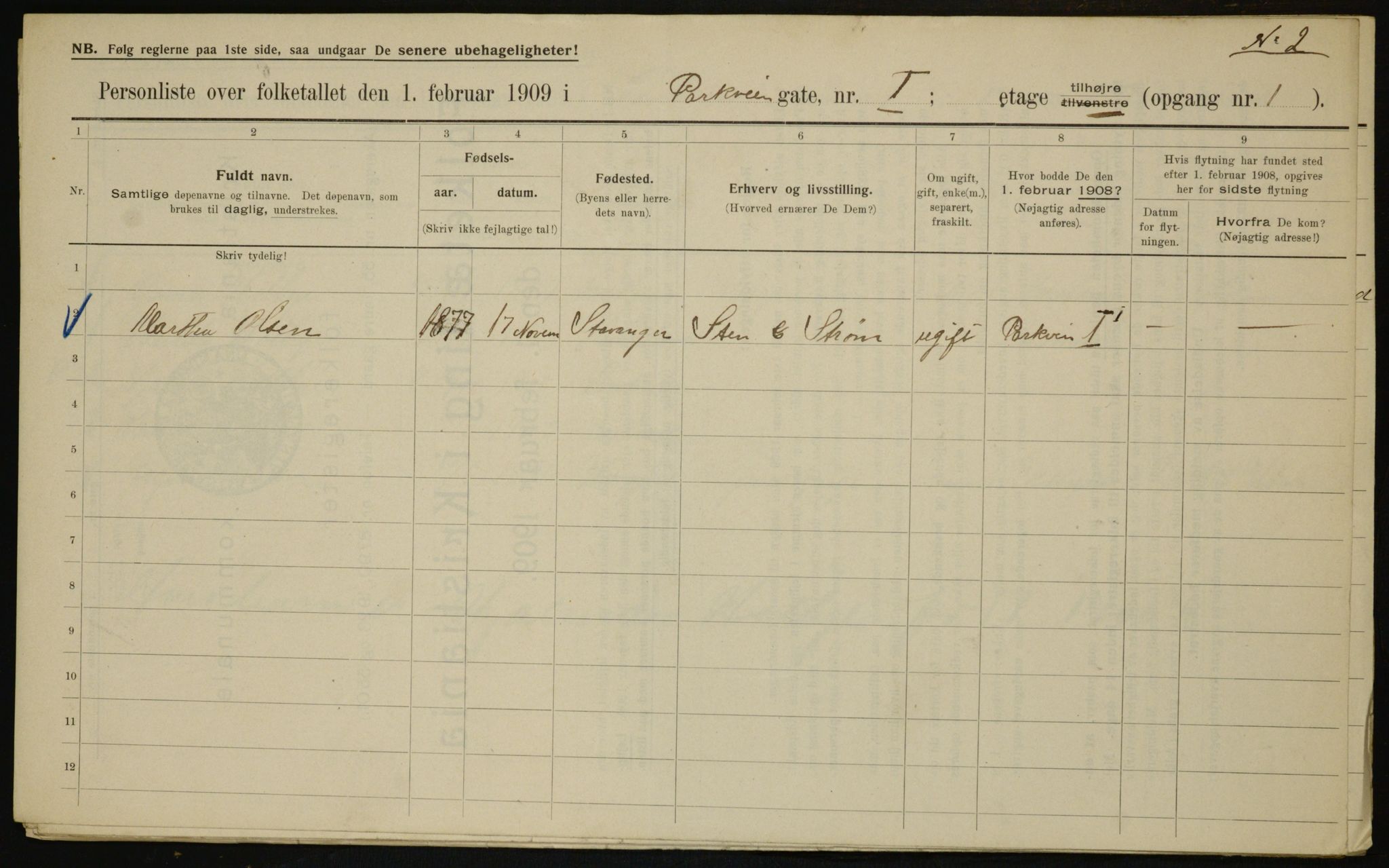 OBA, Municipal Census 1909 for Kristiania, 1909, p. 70387