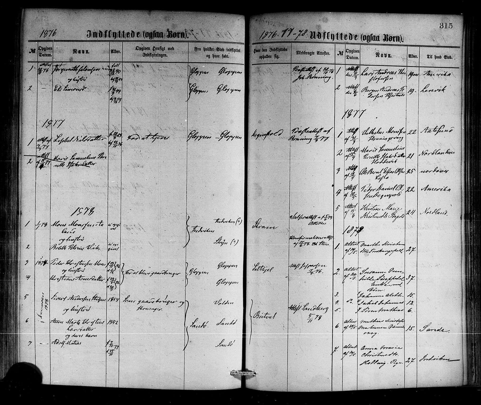 Selje sokneprestembete, SAB/A-99938/H/Ha/Haa/Haaa: Parish register (official) no. A 12, 1870-1880, p. 315