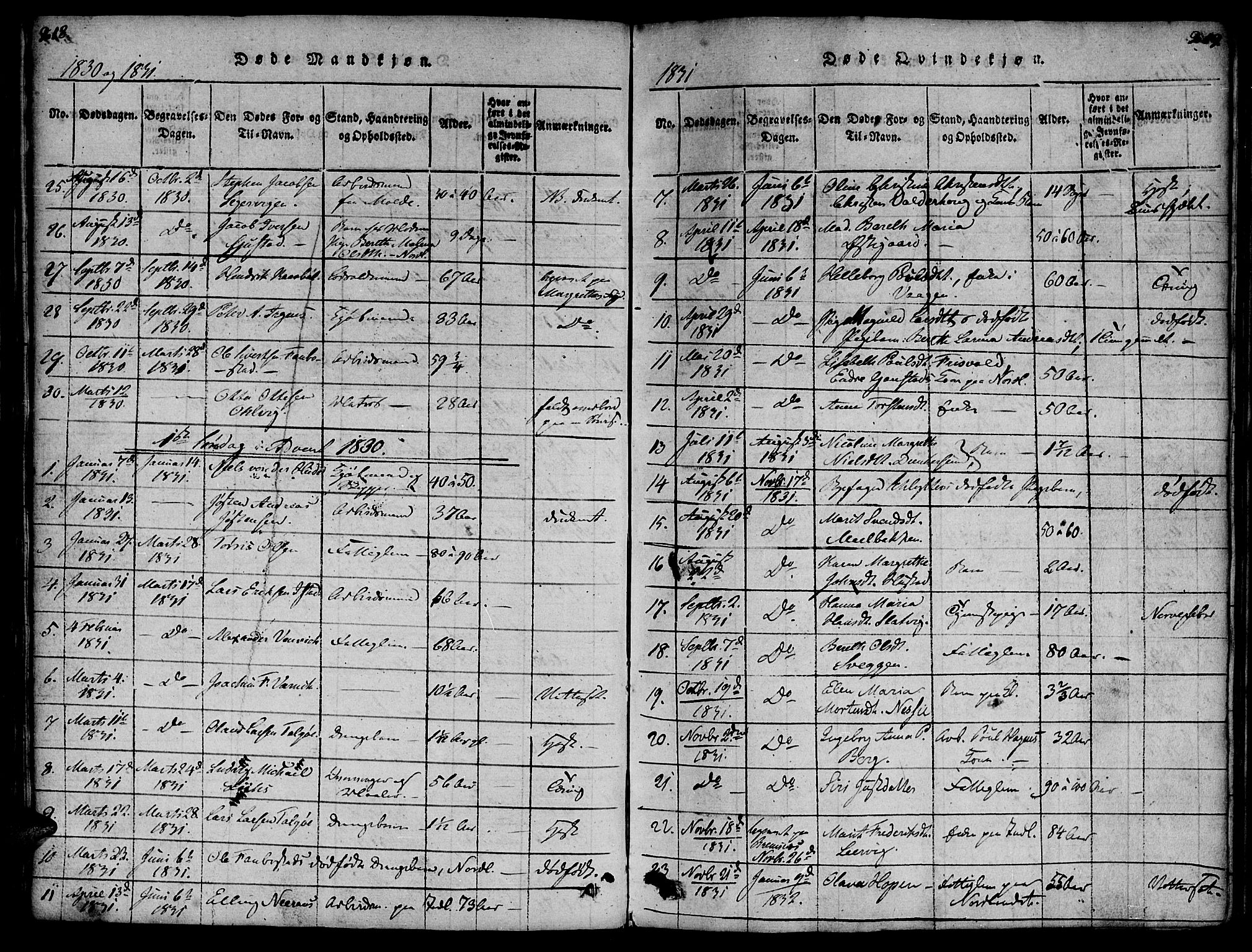 Ministerialprotokoller, klokkerbøker og fødselsregistre - Møre og Romsdal, AV/SAT-A-1454/572/L0842: Parish register (official) no. 572A05, 1819-1832, p. 218-219