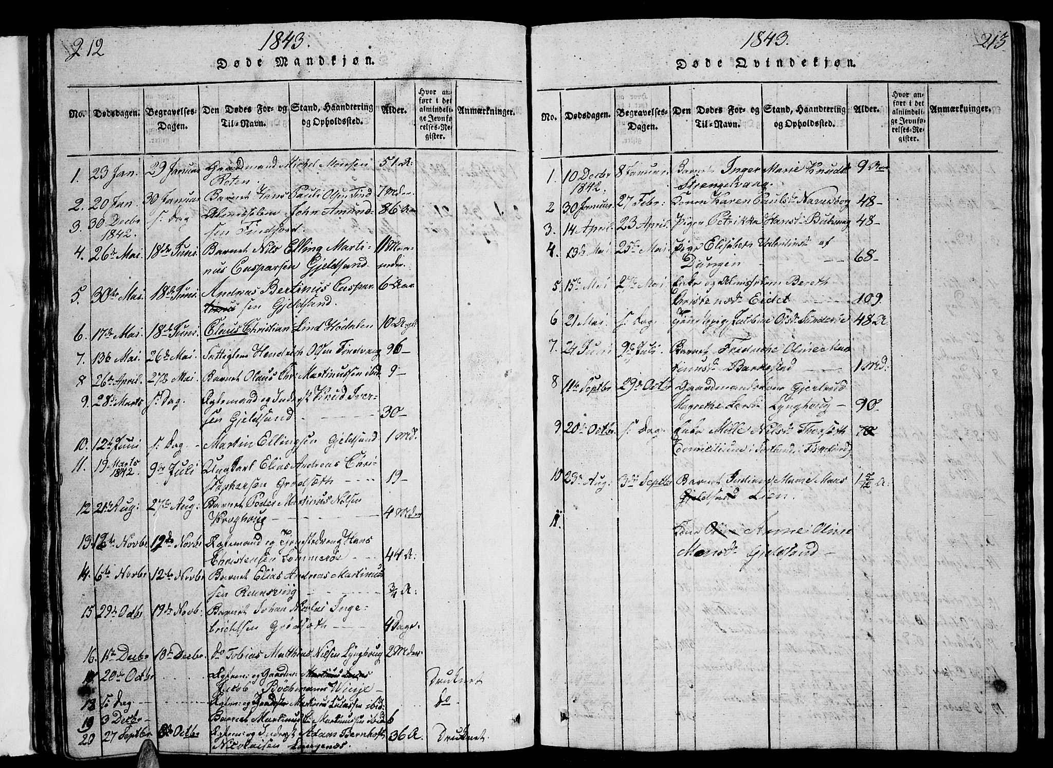 Ministerialprotokoller, klokkerbøker og fødselsregistre - Nordland, AV/SAT-A-1459/893/L1346: Parish register (copy) no. 893C01, 1820-1858, p. 212-213