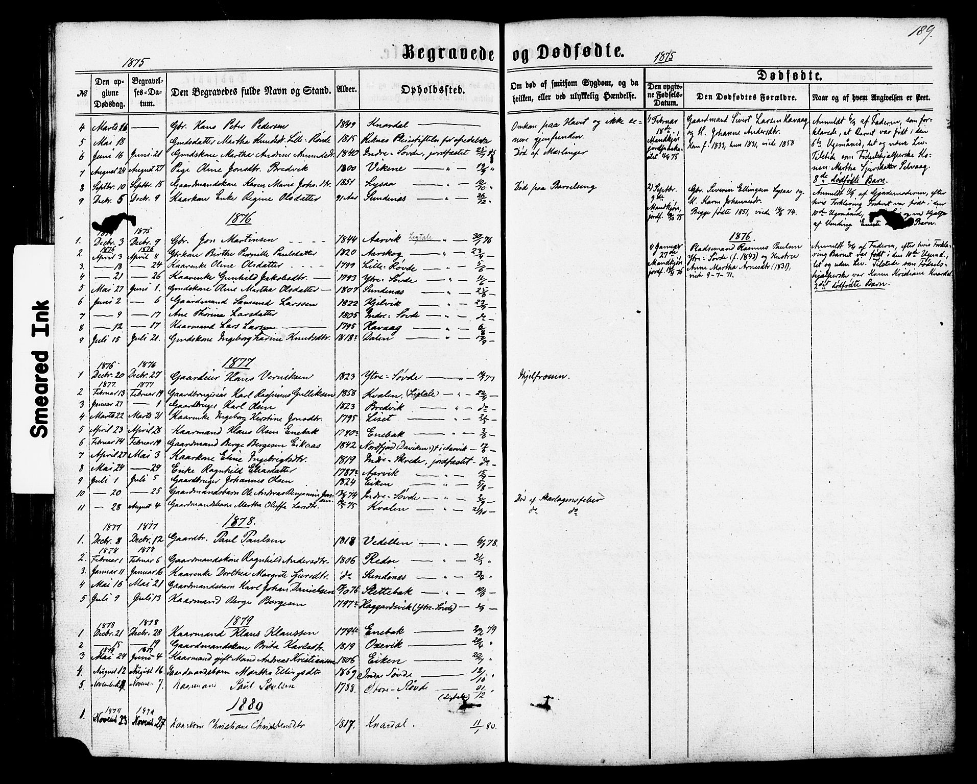 Ministerialprotokoller, klokkerbøker og fødselsregistre - Møre og Romsdal, SAT/A-1454/504/L0055: Parish register (official) no. 504A02, 1861-1884, p. 189