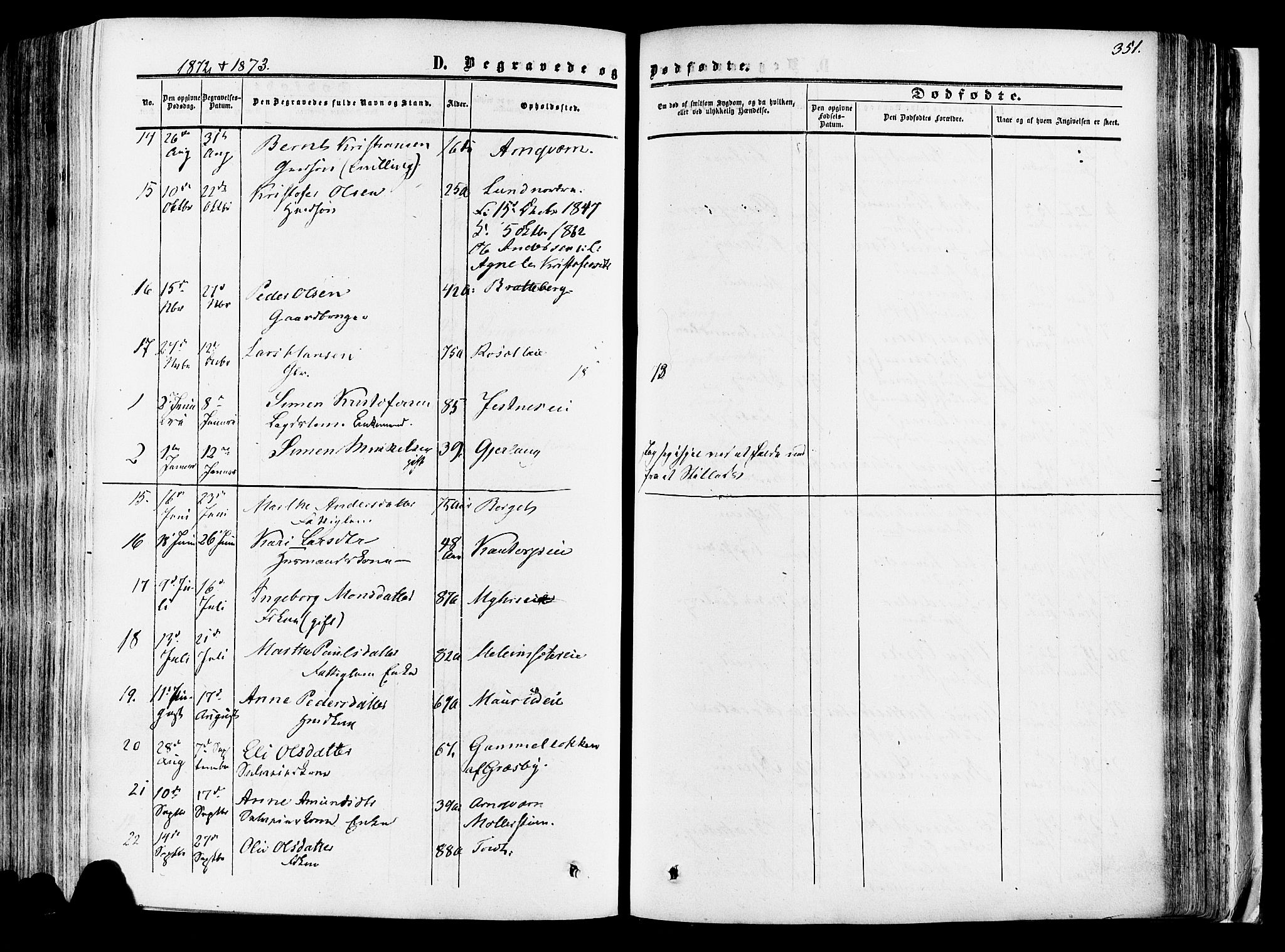 Vang prestekontor, Hedmark, SAH/PREST-008/H/Ha/Haa/L0013: Parish register (official) no. 13, 1855-1879, p. 351