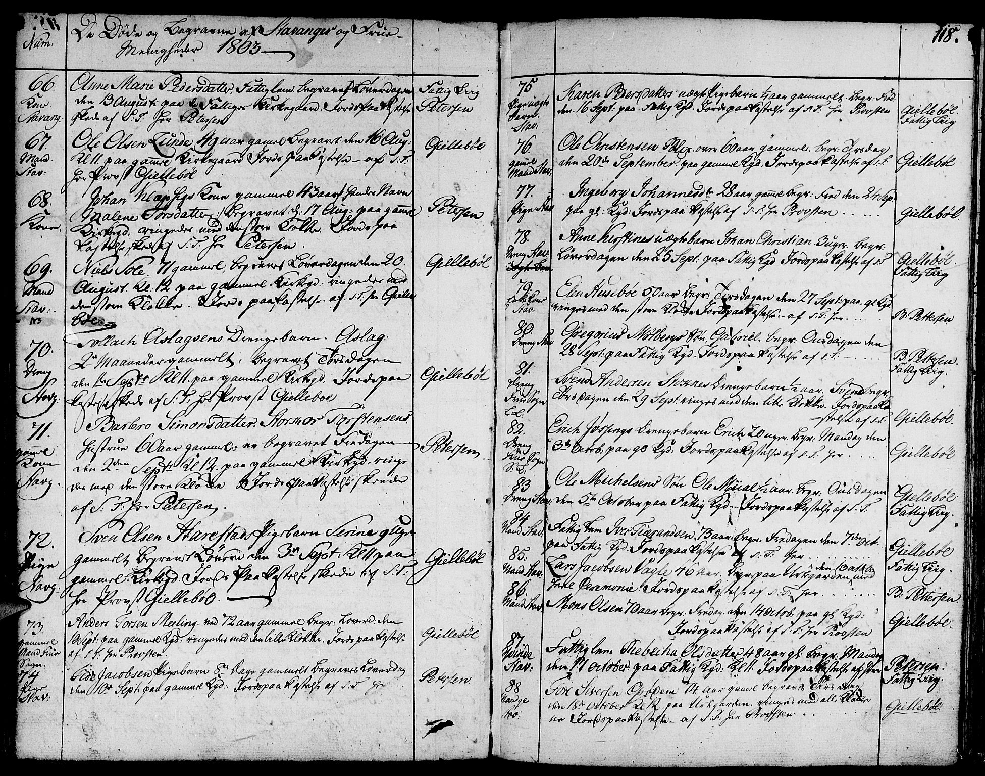 Domkirken sokneprestkontor, SAST/A-101812/001/30/30BA/L0007: Parish register (official) no. A 7, 1789-1815, p. 118