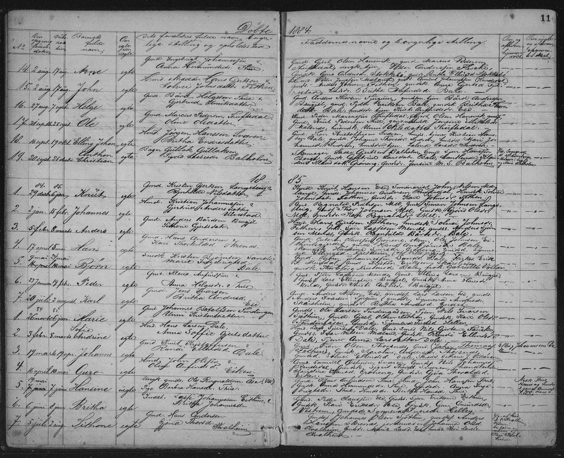Balestrand sokneprestembete, AV/SAB-A-79601/H/Hab/Haba/L0002: Parish register (copy) no. A 2, 1880-1919, p. 11