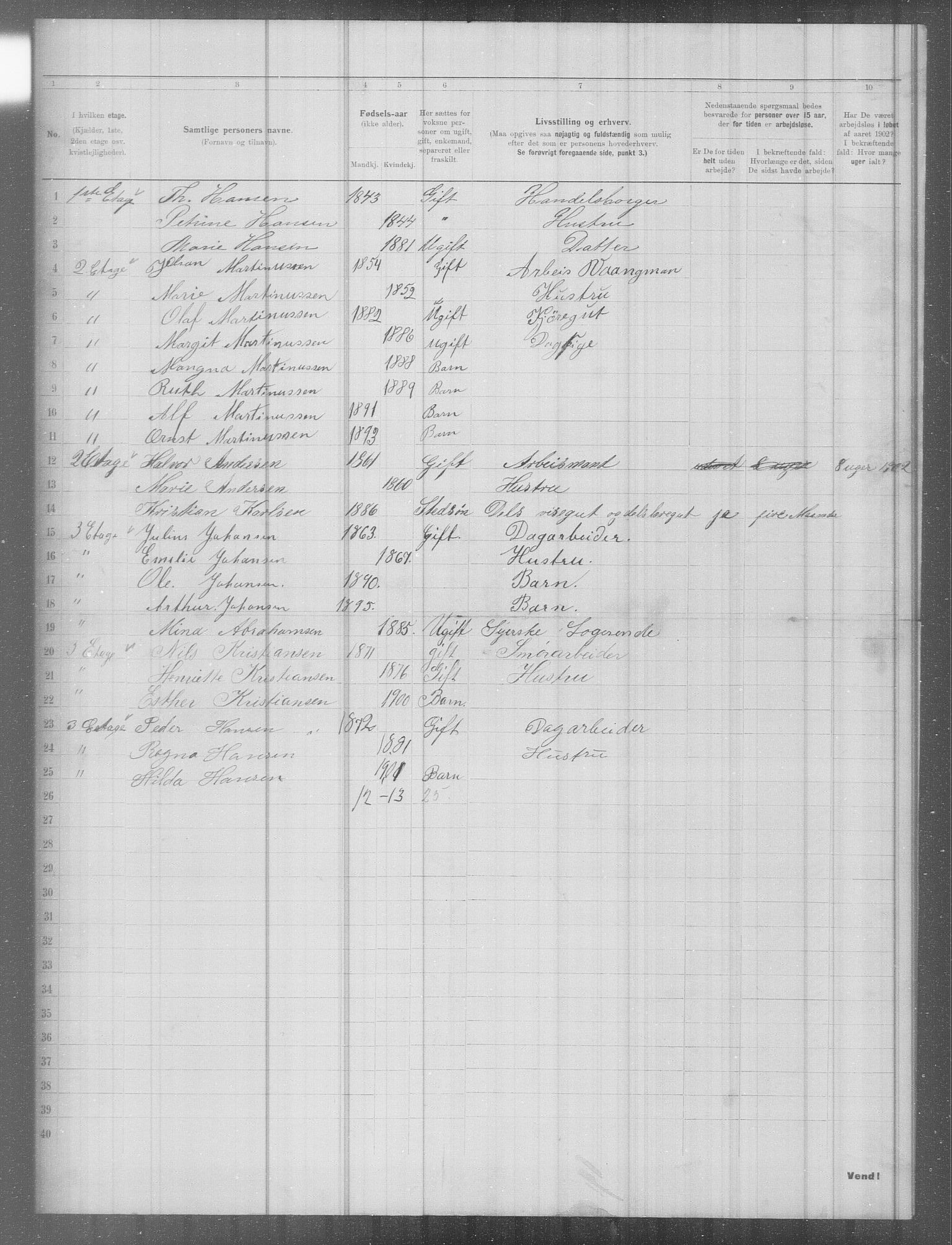 OBA, Municipal Census 1902 for Kristiania, 1902, p. 5886