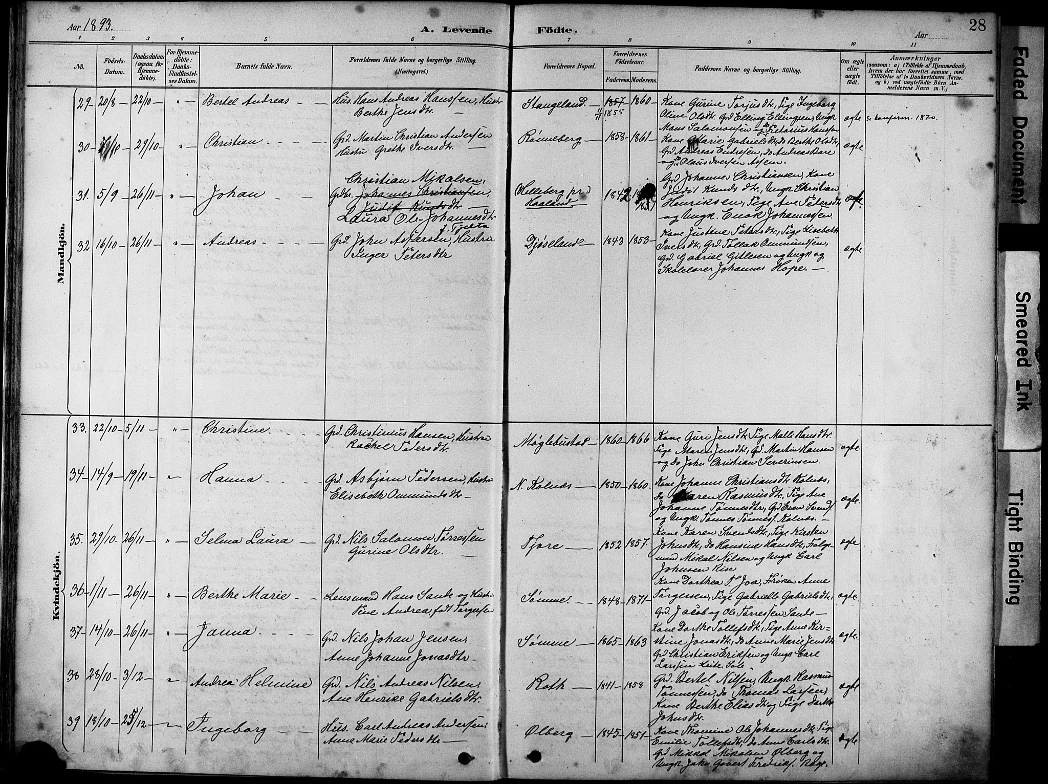 Håland sokneprestkontor, AV/SAST-A-101802/001/30BA/L0012: Parish register (official) no. A 11, 1889-1900, p. 28