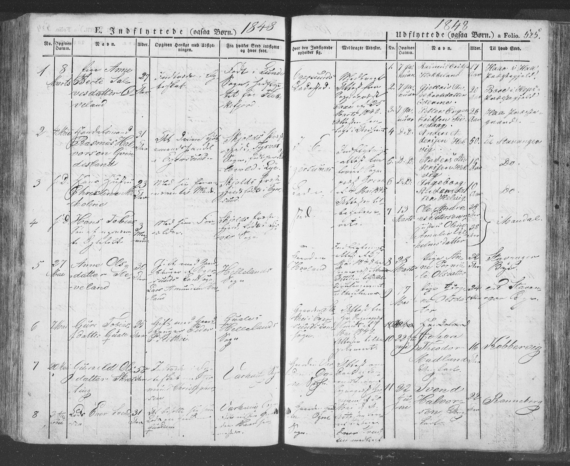 Eigersund sokneprestkontor, AV/SAST-A-101807/S08/L0009: Parish register (official) no. A 9, 1827-1850, p. 525