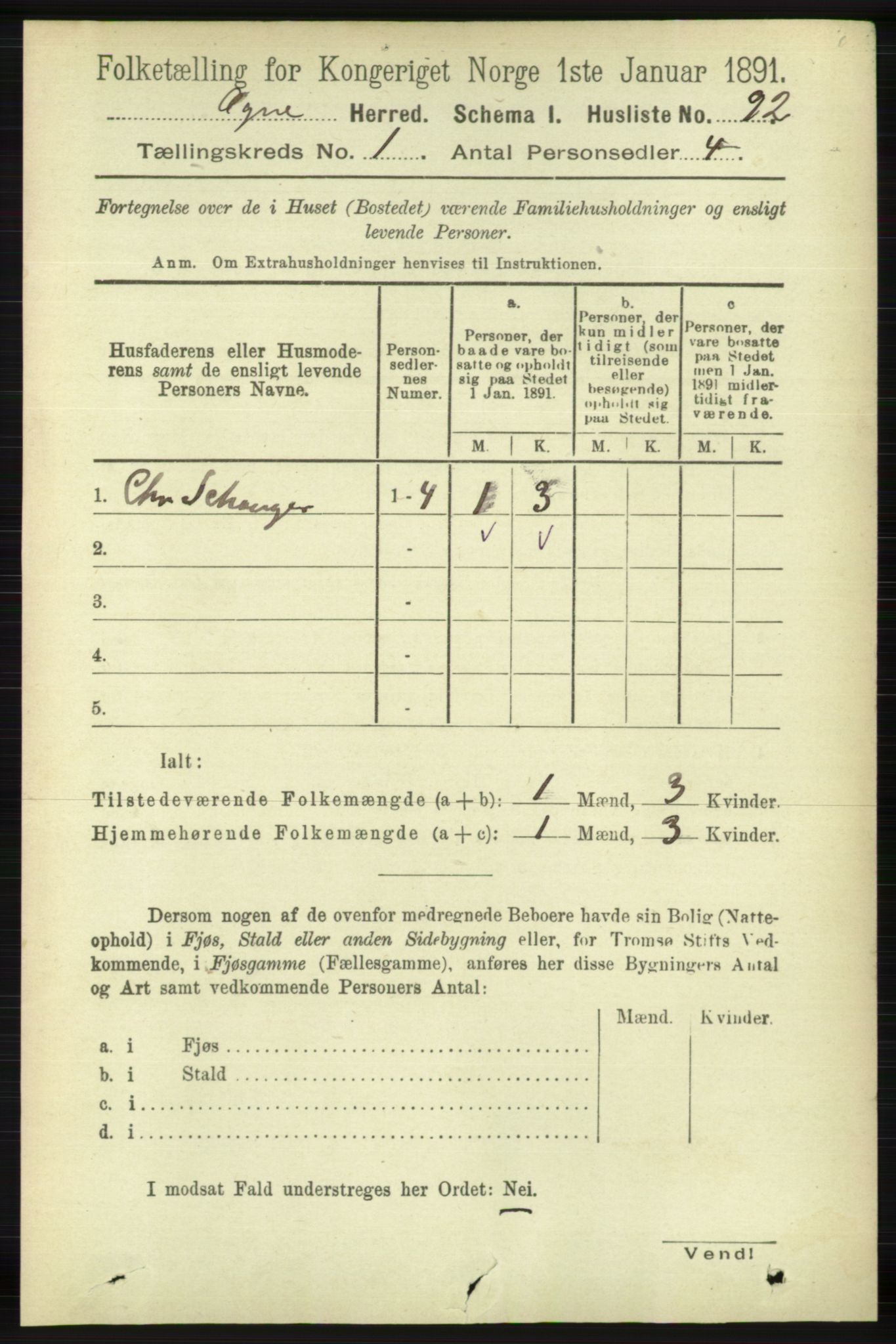 RA, 1891 census for 1117 Ogna, 1891, p. 102